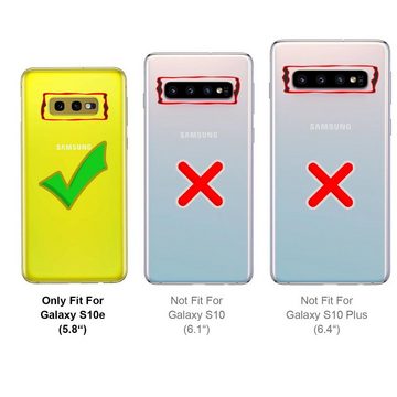 CoolGadget Handyhülle Retro Klapphülle für Samsung Galaxy S10e 5,8 Zoll, Schutzhülle Wallet Case Kartenfach Hülle für Samsung Galaxy S10e