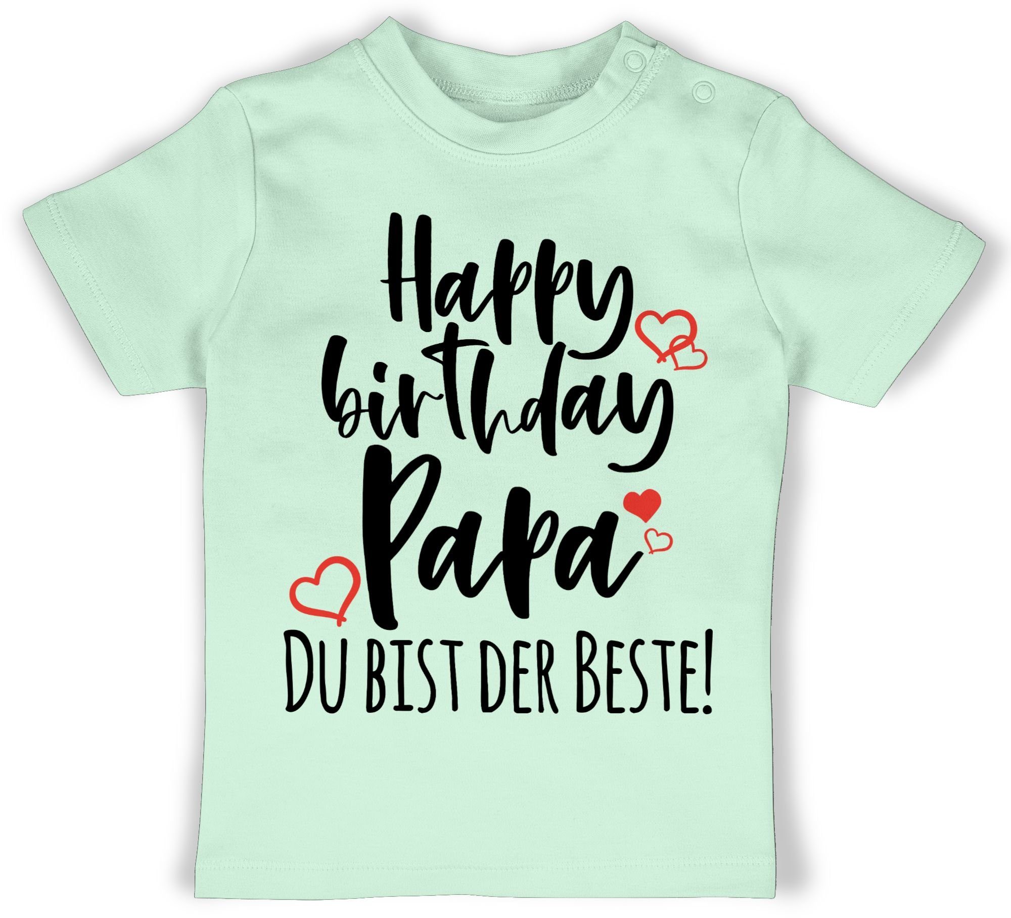 Shirtracer T-Shirt Happy Birthday Papa Strampler Baby Mädchen & Junge 2 Mintgrün