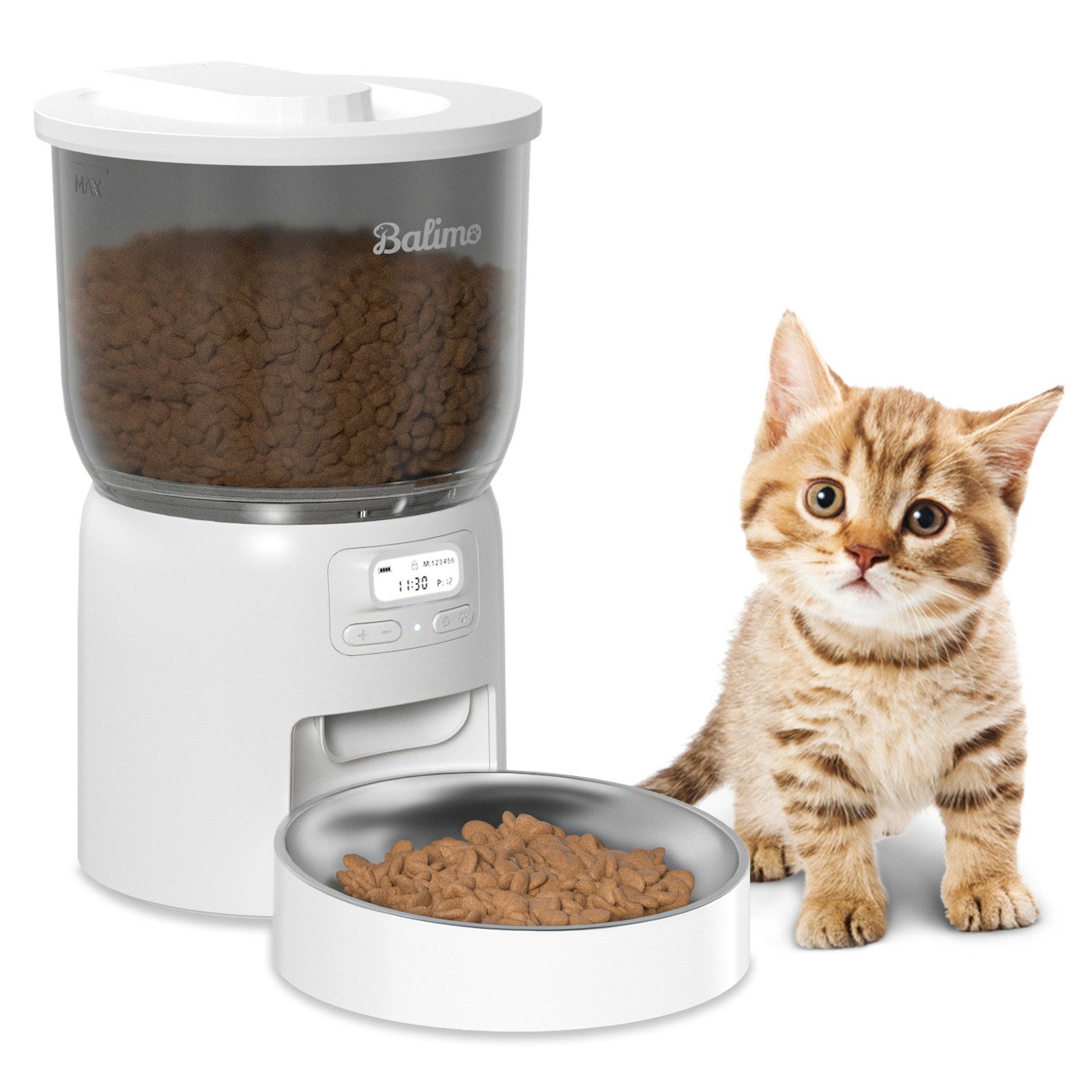 Futterautomat 3L Automatischer Futterautomat Futterspender für Katze & Hund Feeder