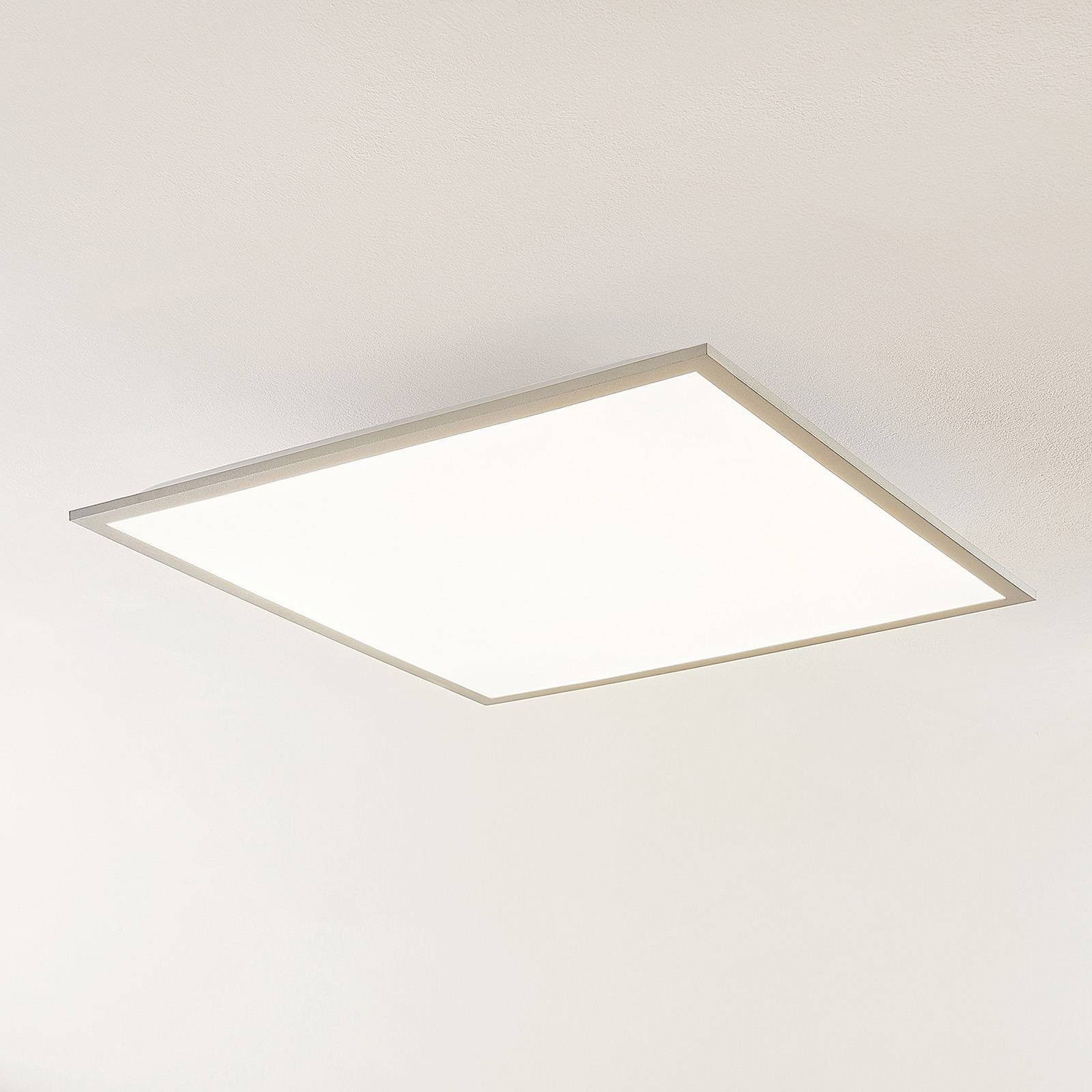 fest weiß, 1 silber, LED-Leuchtmittel LED Aluminium, Lindby inkl. verbaut, universalweiß, Stenley, Panel Kunststoff, flammig, Modern,