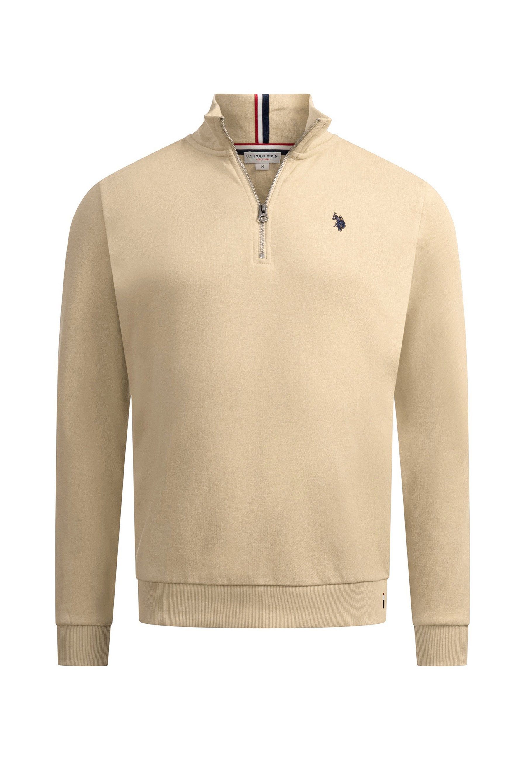 U.S. Polo Assn. Stehkragenpullover USNiico – Herren Half-Zip Pullover mit Logo-Stickerei Weiche Baumwollmischung, sportlich-elegantes Design und hoher Komfort – Bild 5 von 5