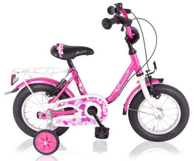 T&Y Trade Kinderfahrrad »14 Zoll Mädchenfahrrad Kinder Mädchen Fahrrad Bike Rad Kinderrad Kinderfahrrad Kinderrad Mädchenrad PASSION Pink«, 1 Gang, Gepäckträger, Stützräder