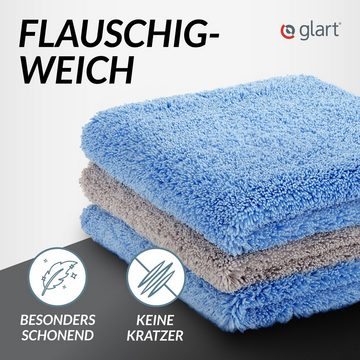 Glart 432S Auto Poliertuch 3er Set, 40x40cm Premium Mikrofaser, Lackpflege Mikrofasertuch (70% Polyester, 30% Polyamid, 40x40 cm)