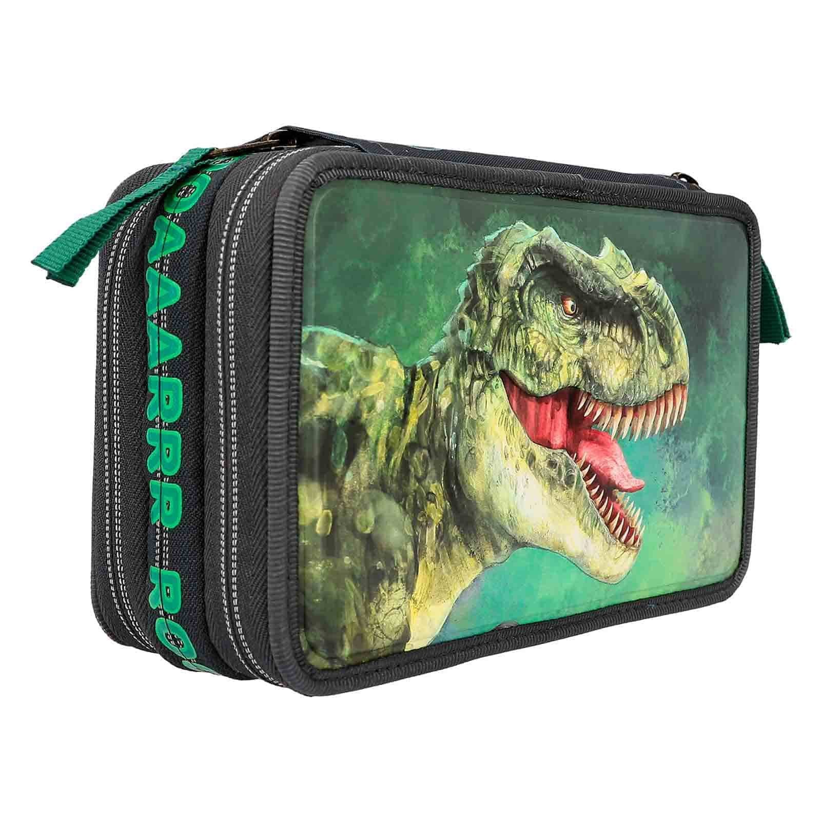 3-Fach Dino Federmäppchen 3D (1-tlg) World Depesche mit Effekt, Federtasche