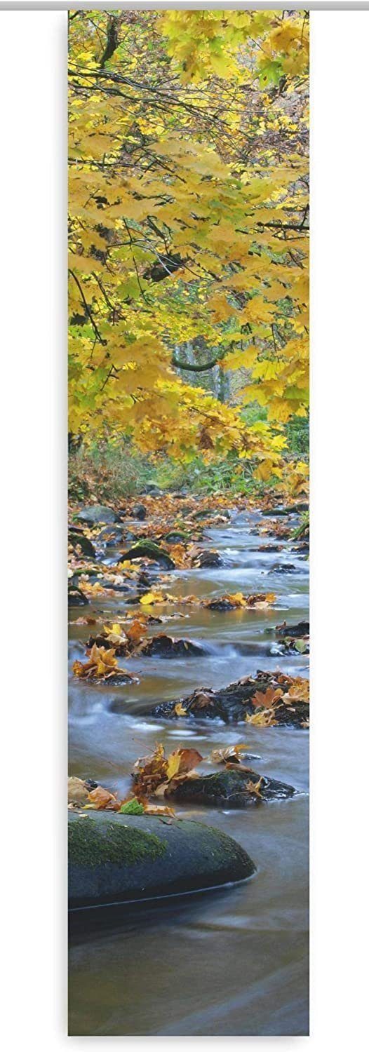 gardinen-for-life Schiebegardine Herbstfluss Sormitz, Schiebevorhang mit Herbst-Motiv