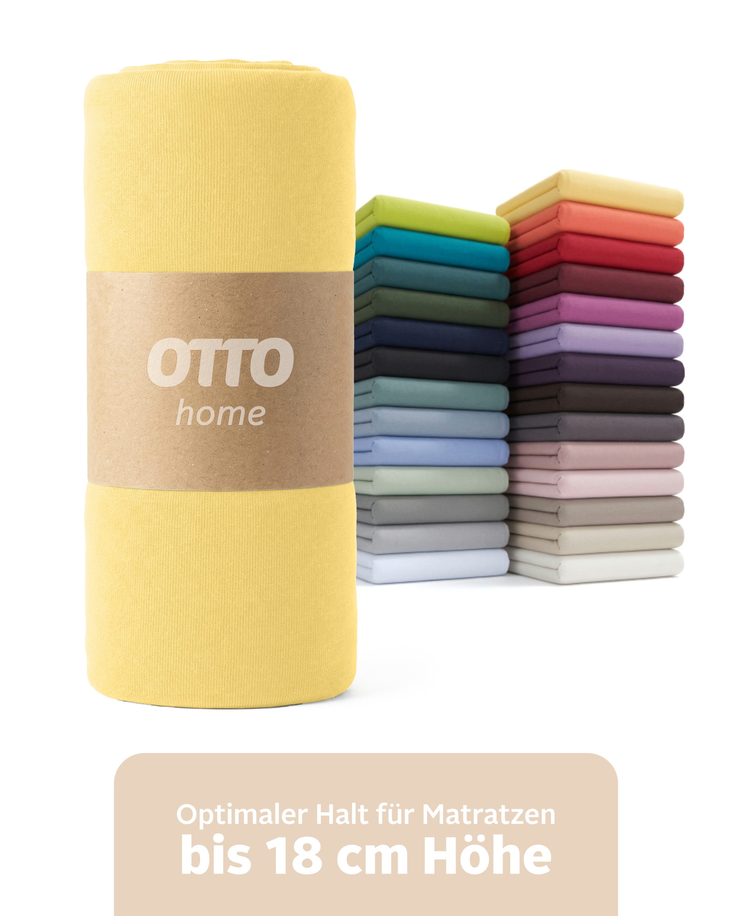 OTTO home Spannbettlaken Physalis Basic und PREMIUM Qualität, 100% Baumwolle, Jersey und Biber, Jersey (110 g/m), Gummizug: rundum, (1 Stück), Bettlaken für Matratzen bis 18 cm Höhe, Spannbetttuch, Laken