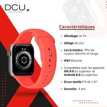 DCU Tecnologic Smartwatch (1,91 Zoll, Android, iOS), mit Vielseitigkeit, Personalisierung, Gesundheitsüberwachung, IP67