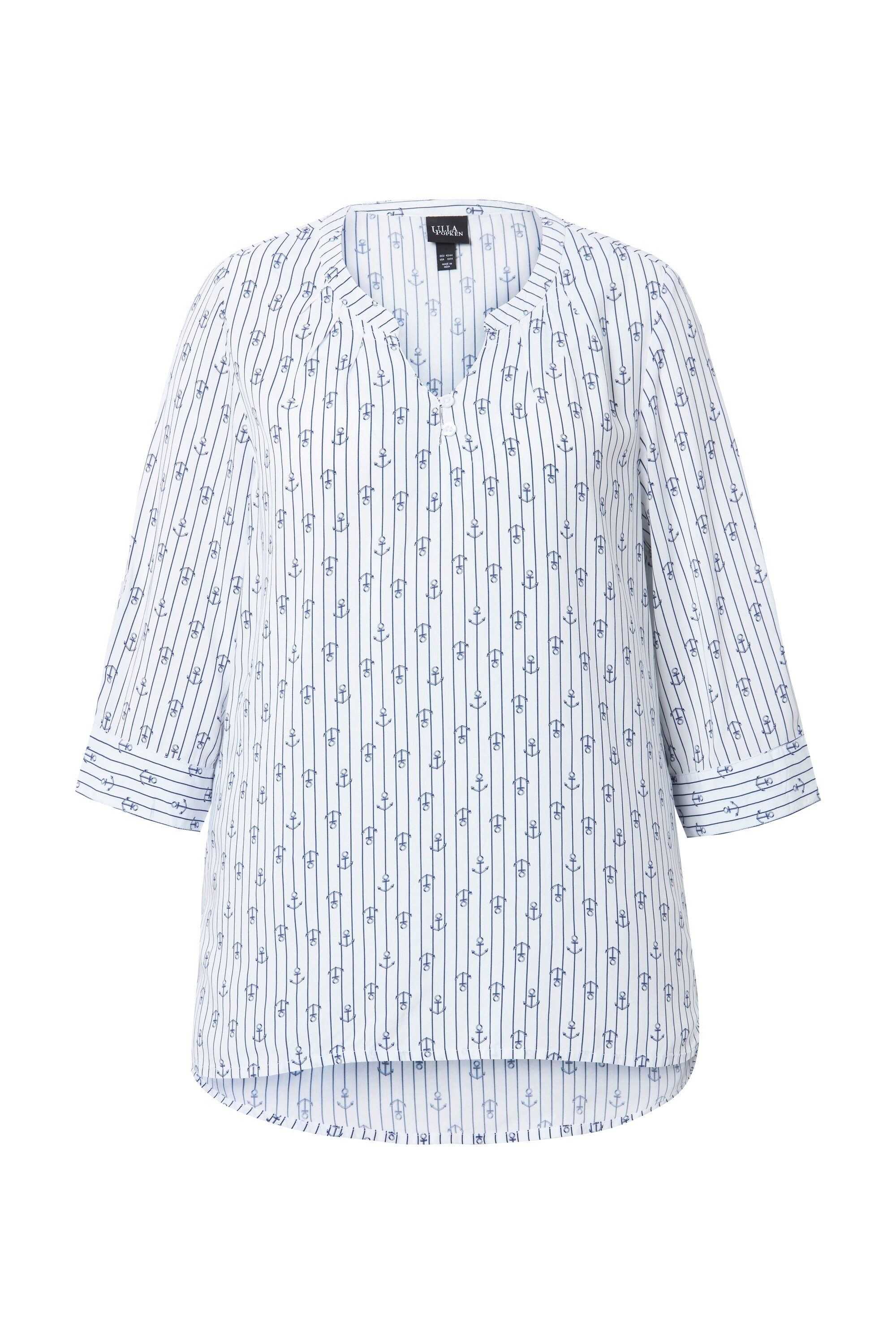 Ulla Popken Tunika Tunika Tunika-Ausschnitt 3/4-Arm günstig online kaufen