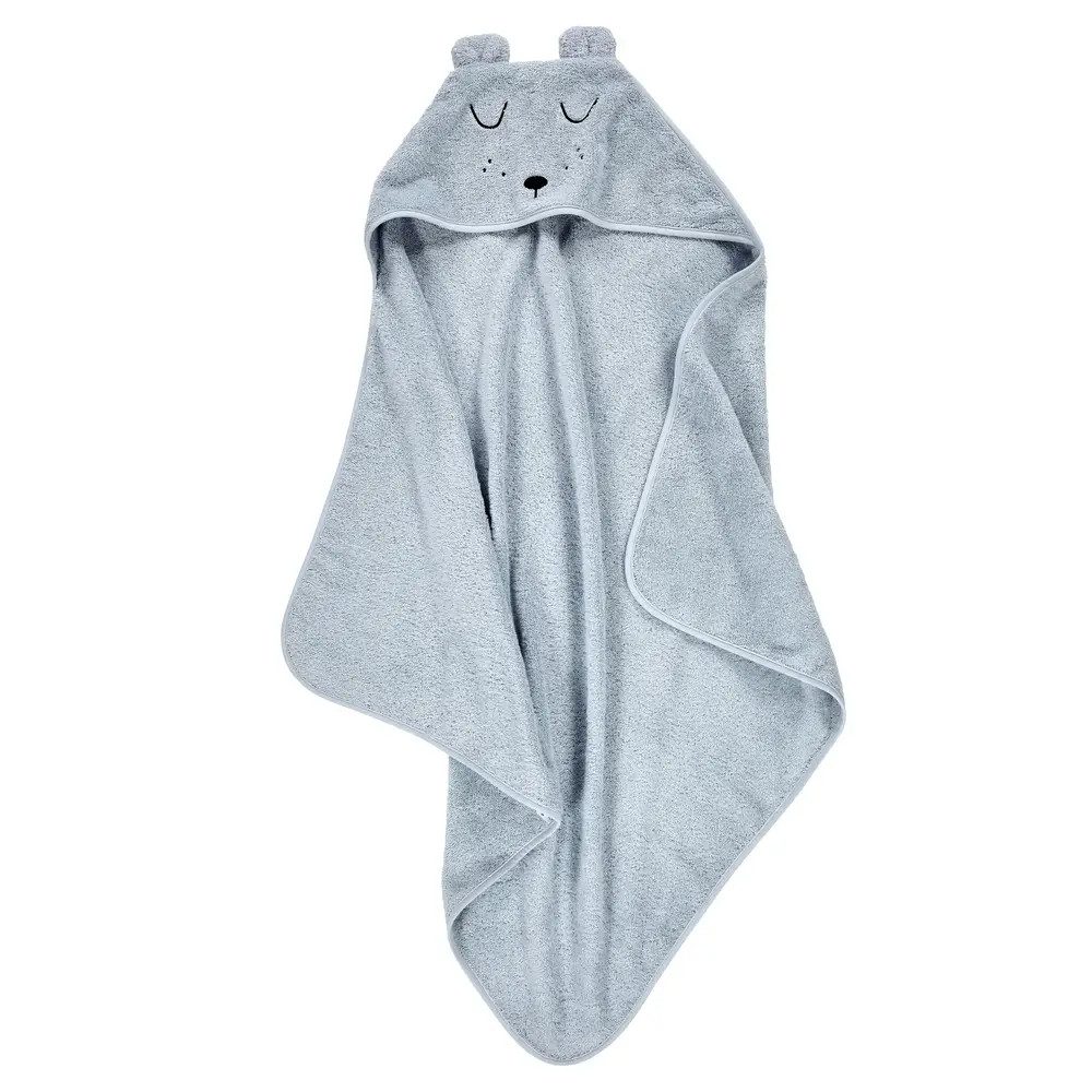 Alvi® Kapuzenhandtuch ALVI Kapuzen-Badetuch & Waschhandschuh Frottier mit Stickerei Faces he – Bild 5 von 5