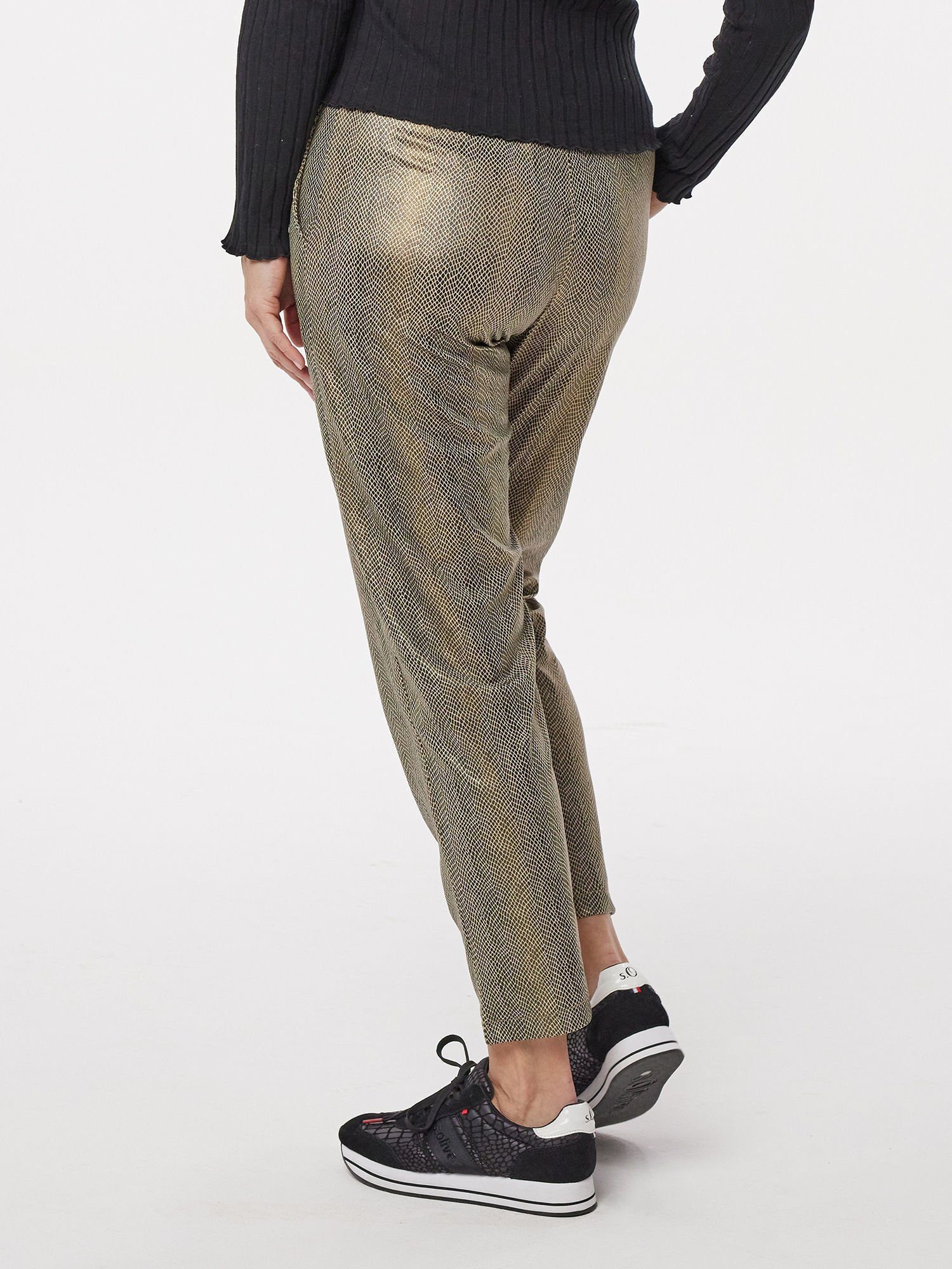 MONACO blue Stretch-Hose Lederimitathose figurumspielend in Lurex-Satinlede günstig online kaufen