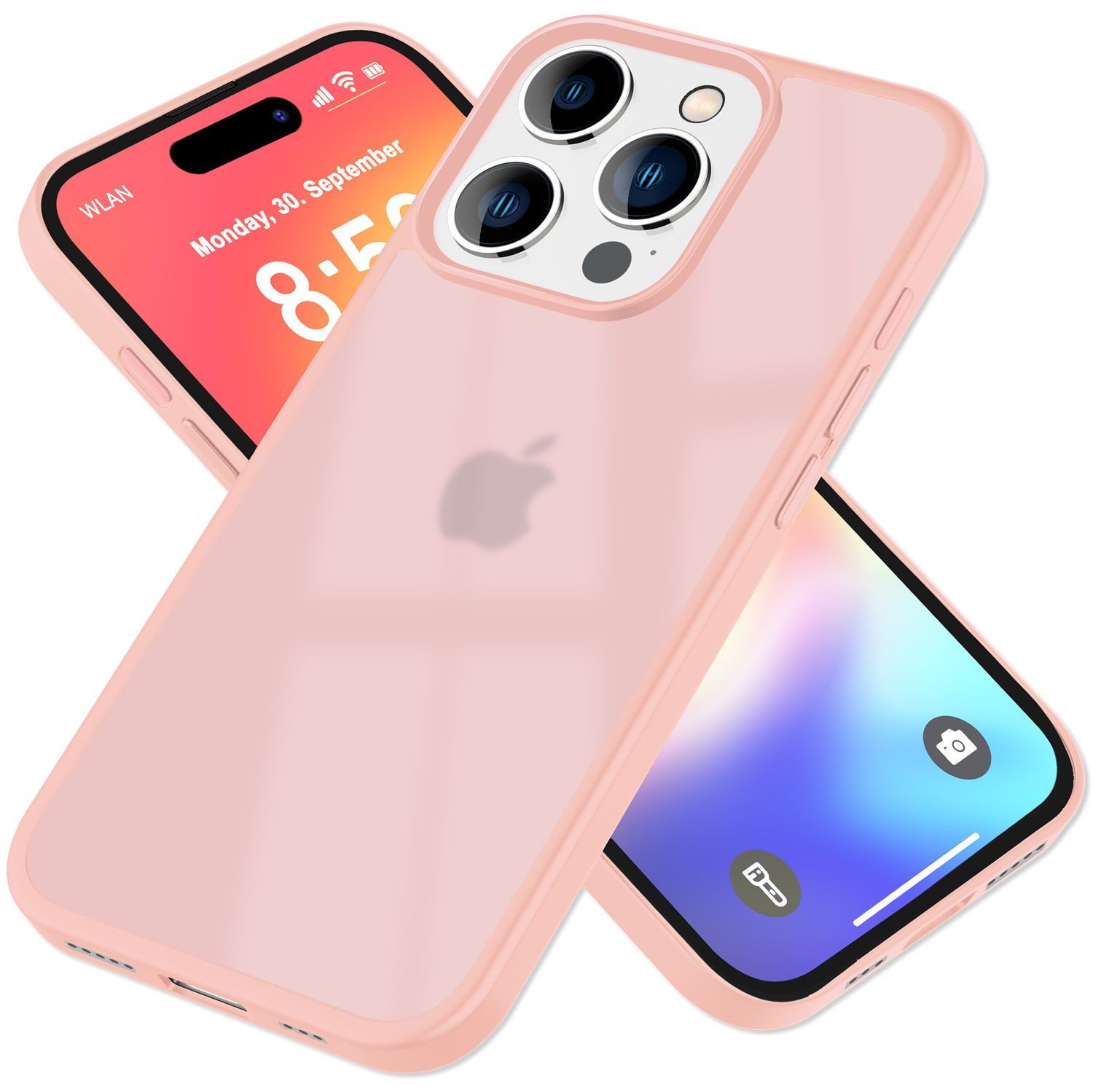 Nalia Smartphone-Hülle Apple iPhone 16 Pro Max 17,5 cm (6,9 Zoll), Matte Hybrid Hülle / Semi-Transparent / Hard Cover / Fallschutz Rahmen
