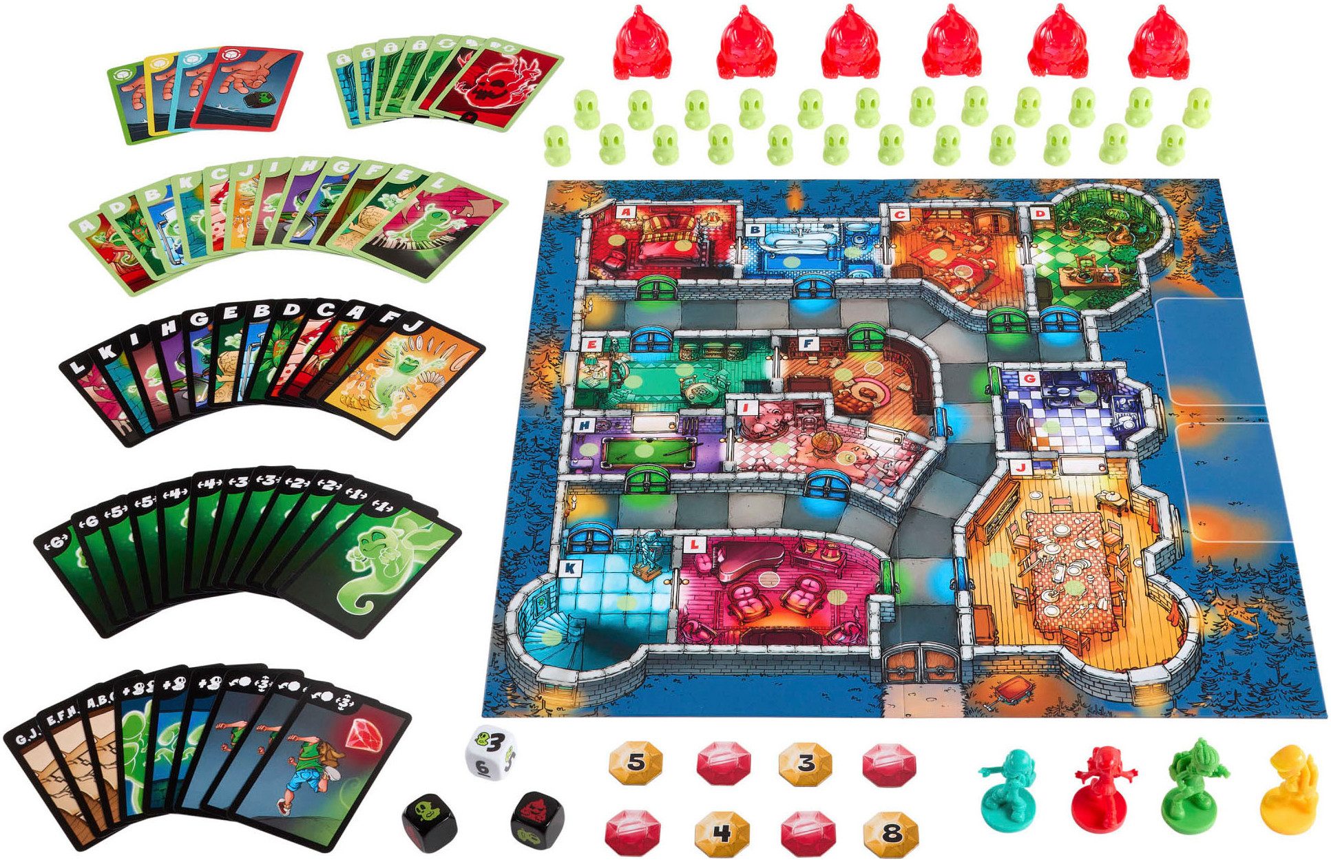 Mattel games Spiel Geister, Geister, Schatzsuchmeister, Familienspiel, Jubiläumsausgabe