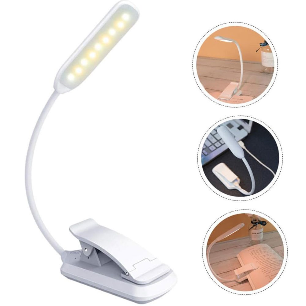 Nachtlicht LED Leselampe Buch Klemme im Bett USB Wiederaufladbare Leselicht