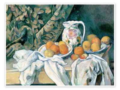 Posterlounge Poster Paul Cézanne, Stilleben mit Vorhang, Malerei