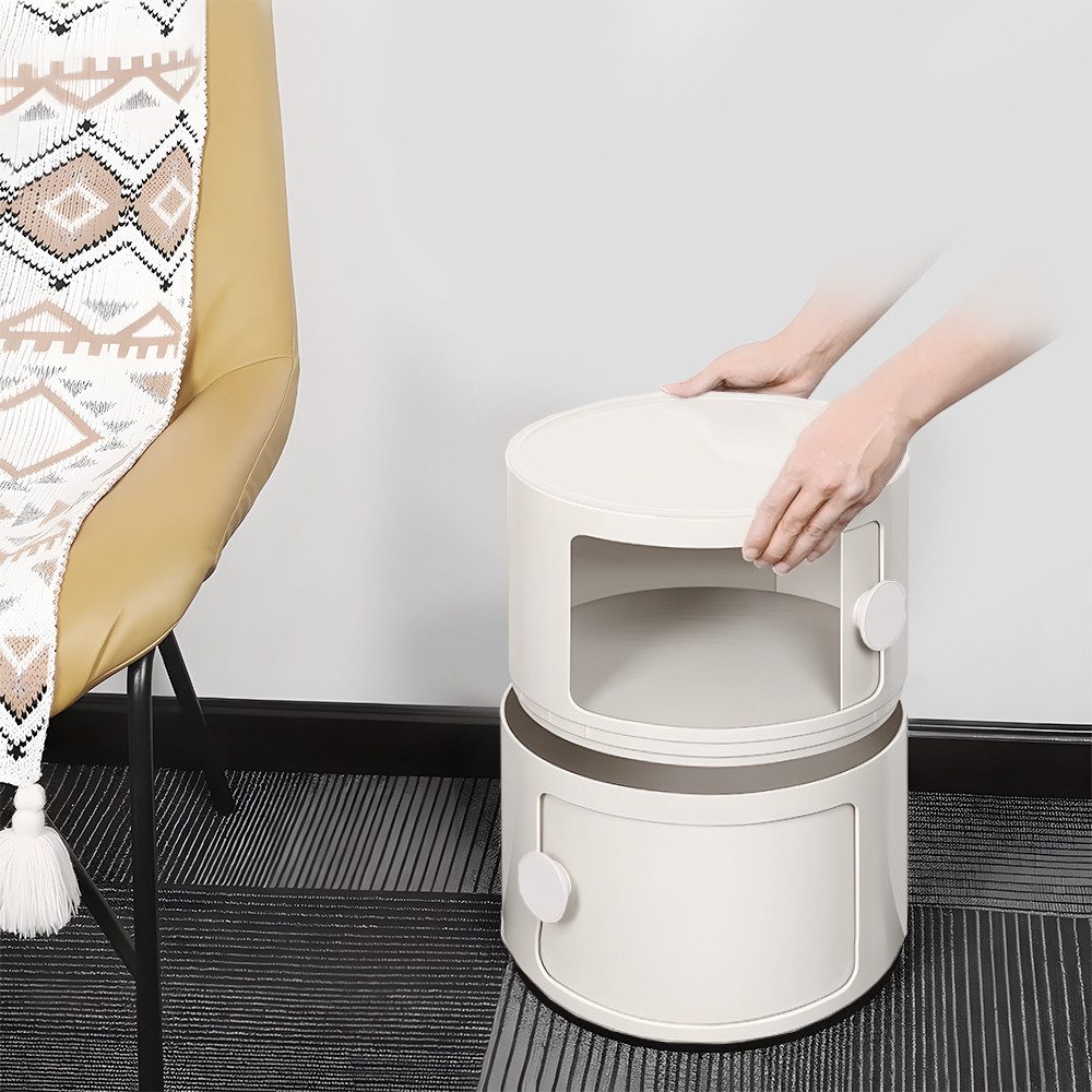 PODOFO Nachttisch Modern Minimalist Round Nightstand Storage Cabinet günstig online kaufen