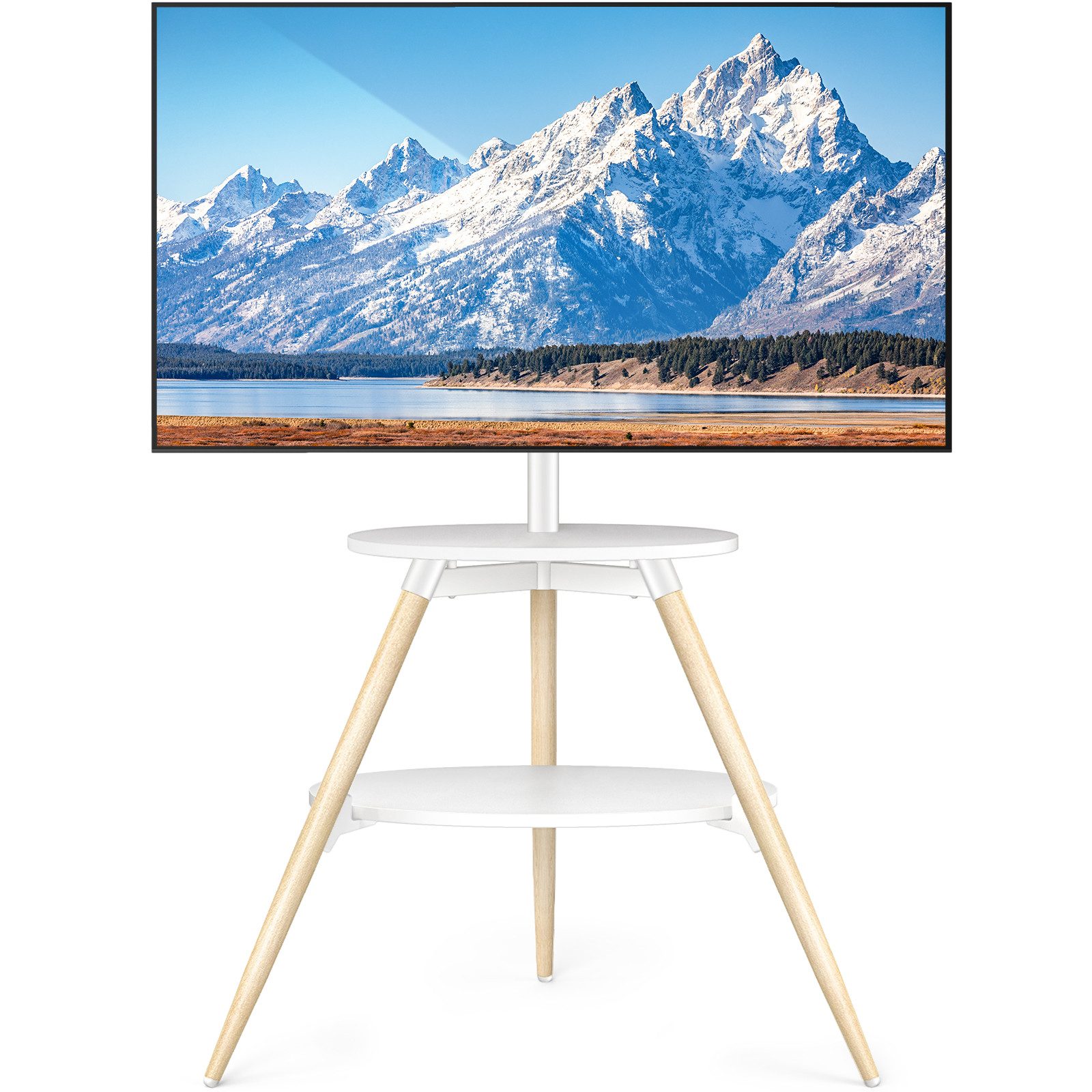 5Rcom TV-Ständer TV Staffelei mit 2 Regalen für 32-65 Zoll Fernseher, Fernsehständer, (bis 65 Zoll, 1-tlg., bis zu 40 kg TV Ständer Max VESA 400 x 400 mm)