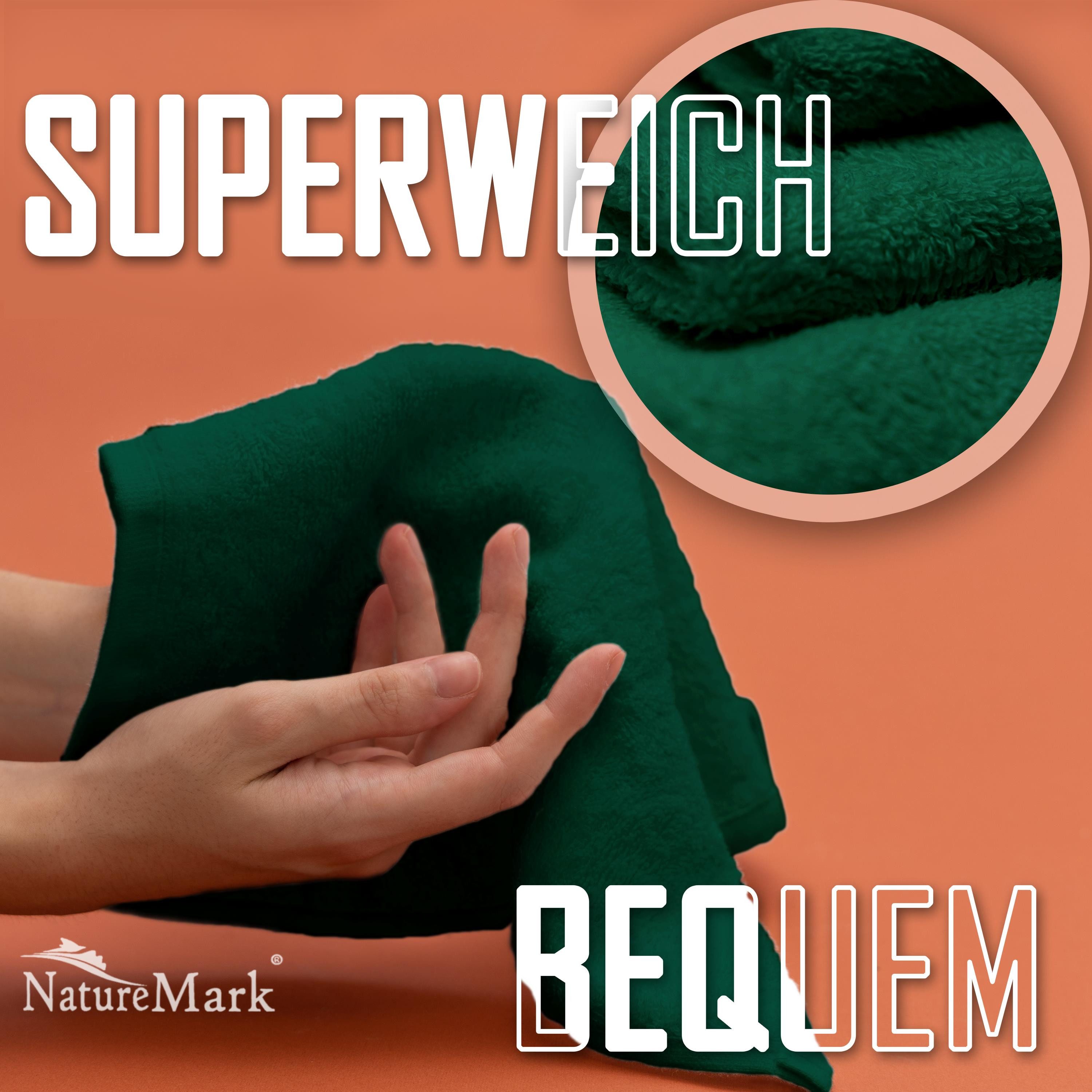 NatureMark Seiftuch 10er-Set Seiftücher 30x30cm 100% Baumwolle, (10-St), Frottier Waschlappen Seiflappen 30 x 30 cm, Dunkel grün – Bild 4 von 5