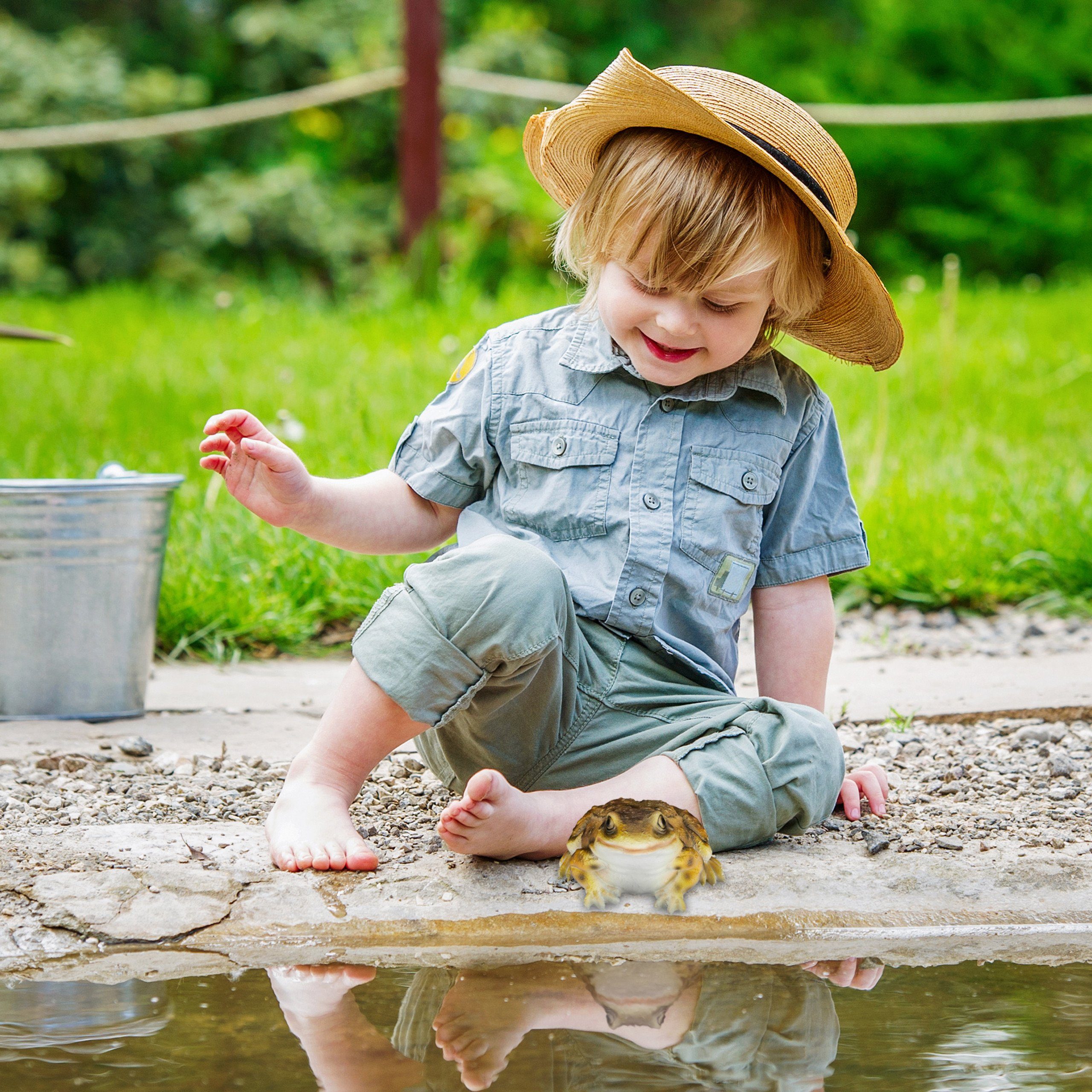 Frosch Gartenfigur Kunststein relaxdays Gartenfigur gelb 2 x