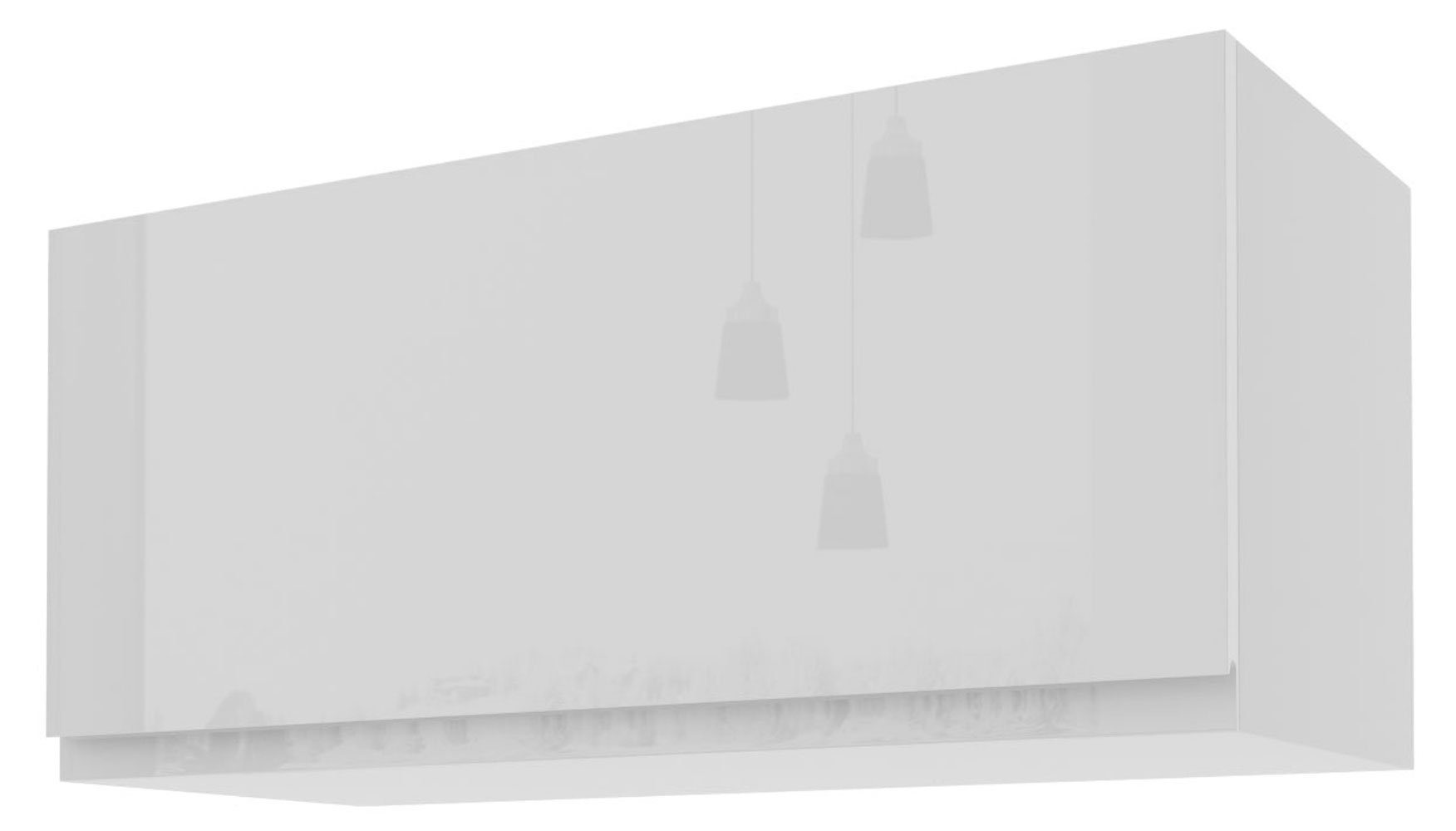 Feldmann-Wohnen Klapphängeschrank Florence (Florence) 80cm Front- & Korpusfarbe wählbar grifflos mit Klapptür RAL 9001 cremeweiß Hochglanz