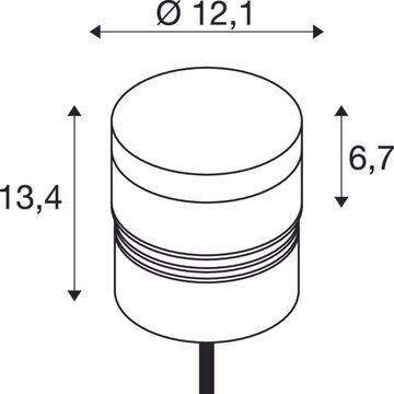 SLV Sockelleuchte LED Leuchtenkopf M-Pol in Anthrazit 10W 700lm IP65 180°, keine Angabe, Leuchtmittel enthalten: Ja, fest verbaut, LED, warmweiss, Pollerleuchte, Wegeleuchte, Wegleuchte