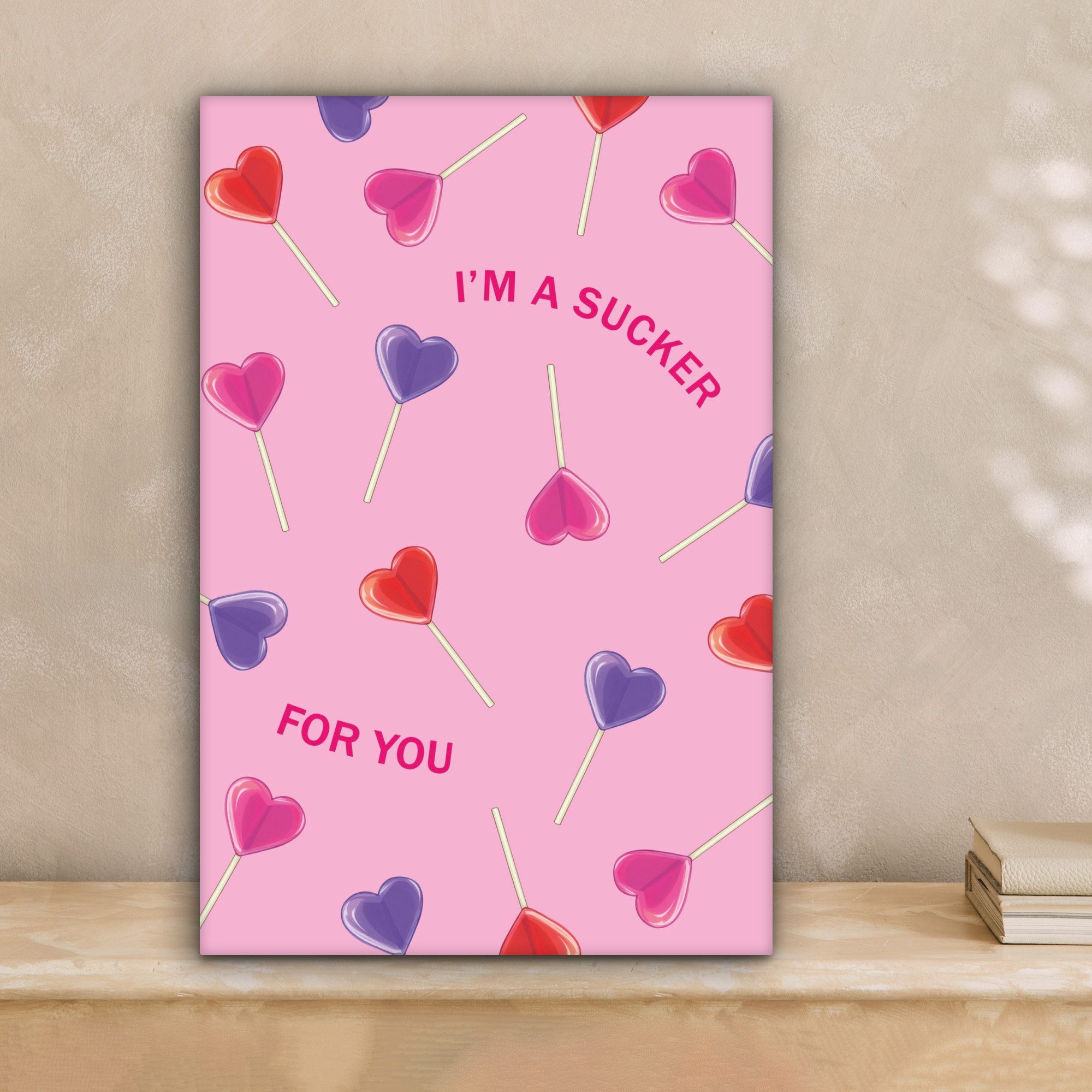 OneMillionCanvasses® Leinwandbild Lutscher - Valentinstag - günstig online kaufen