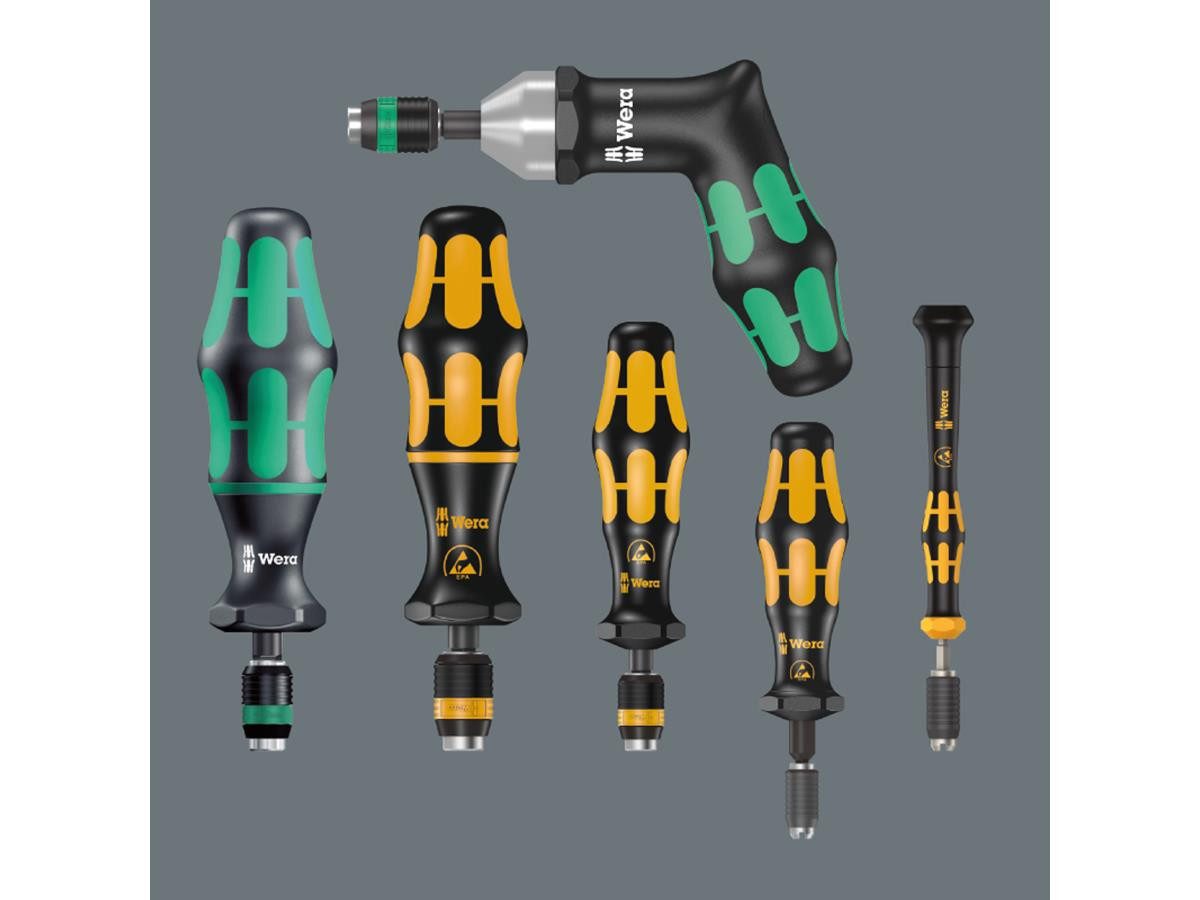 Wera Schraubendreher Kraftform 7400, mit Rapidaptor Schnellwechselfutter, 1/4"-Außensechskantantrieb