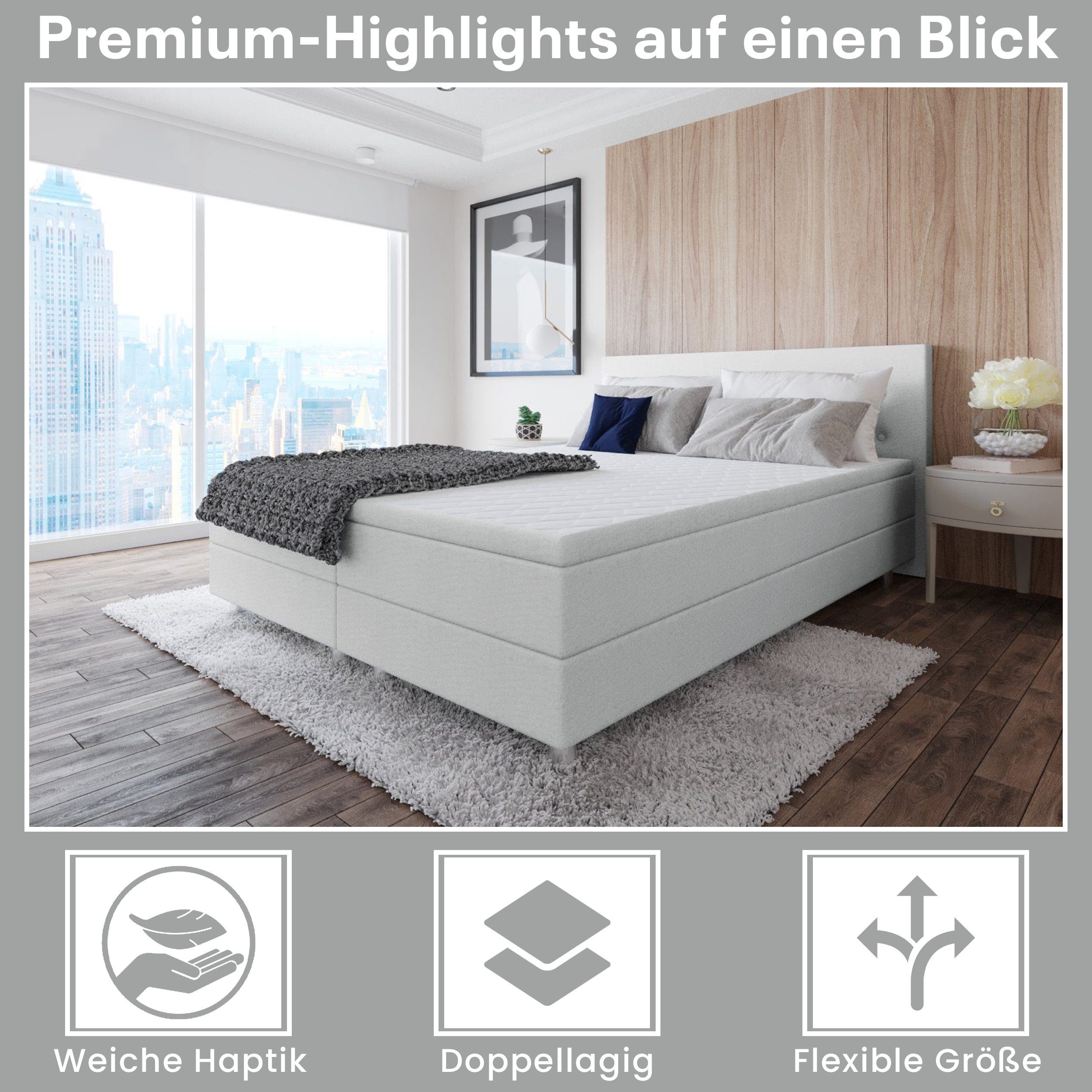 Best for Home Boxspringbett Best for Home Boxspringbett – Komfortable Bonne günstig online kaufen