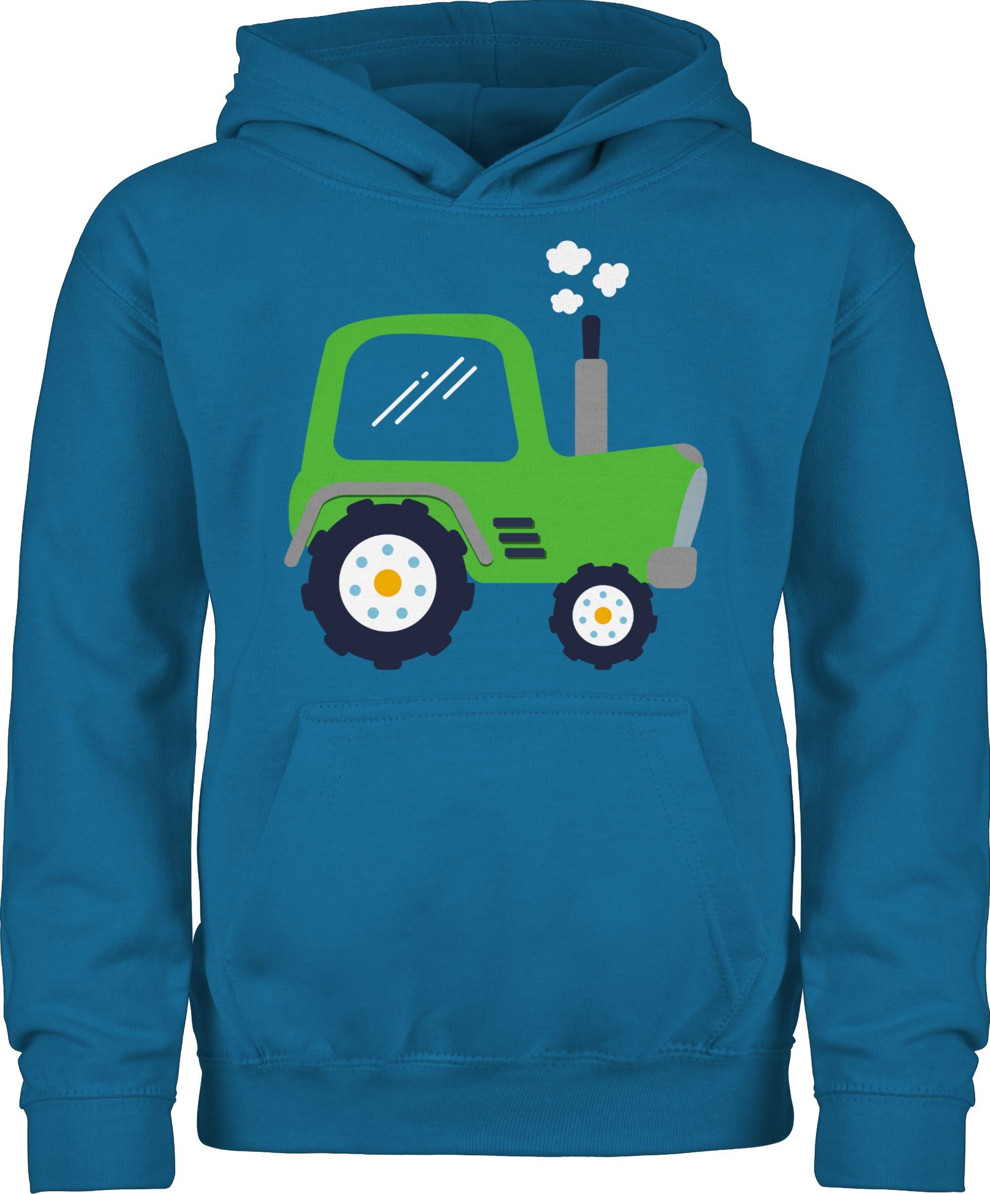 Shirtracer Hoodie Kinder Traktor Grün Traktor 1 Himmelblau