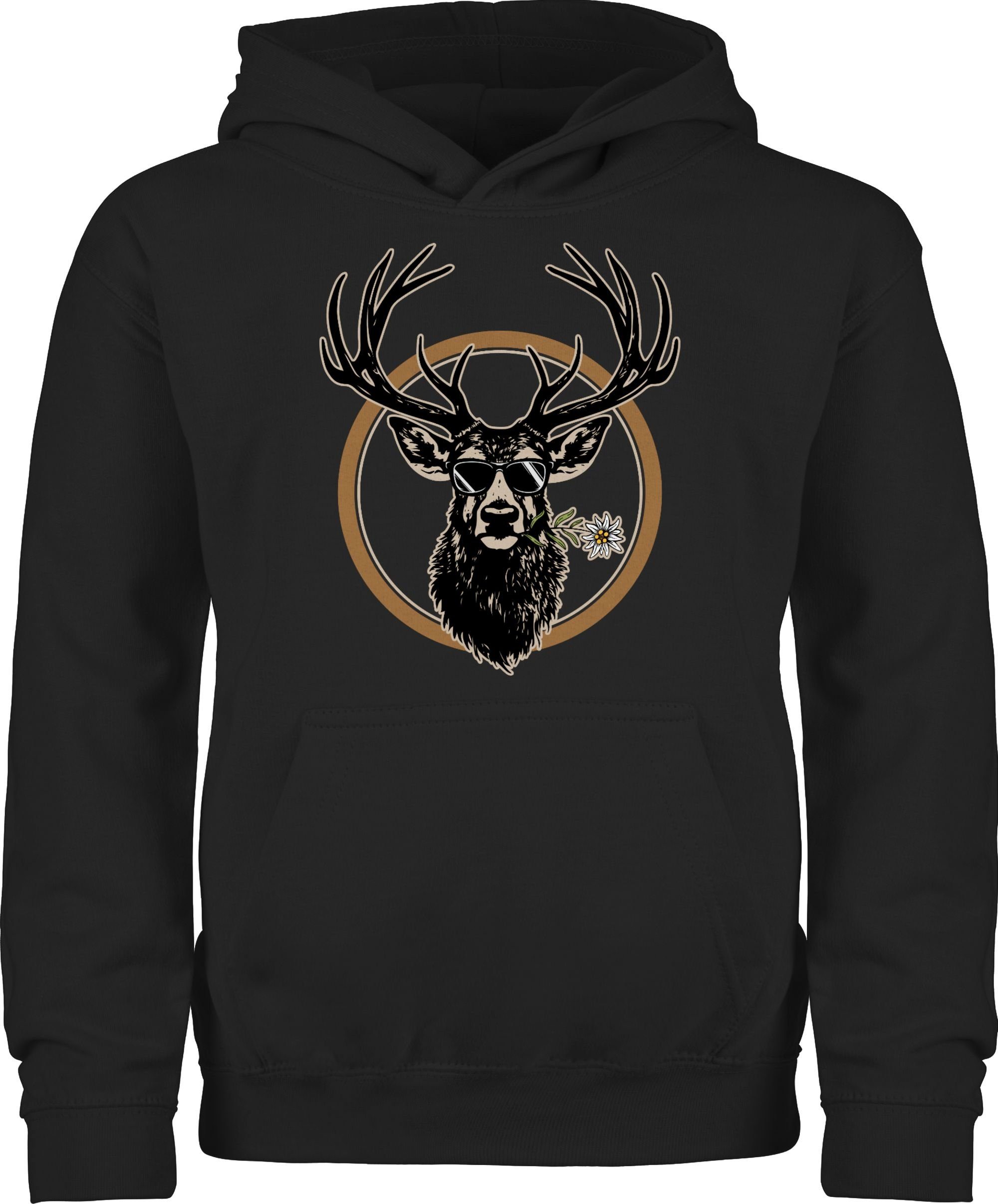 Shirtracer Hoodie Cooler Hirsch Hirschgeweih Jäger Mode für Oktoberfest Kinder Outfit