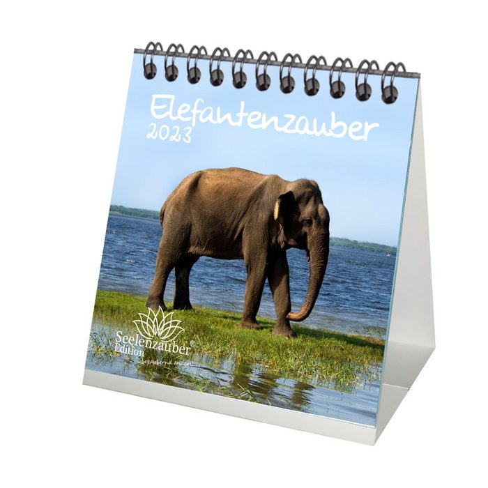 Seelenzauber Tischkalender Elefantenzauber Tischkalender für 2023 Format 10cm x 10cm Elefanten -