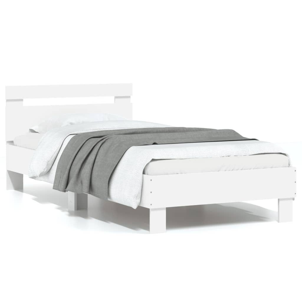 furnicato Bettgestell mit Kopfteil Weiß 90x200 günstig online kaufen