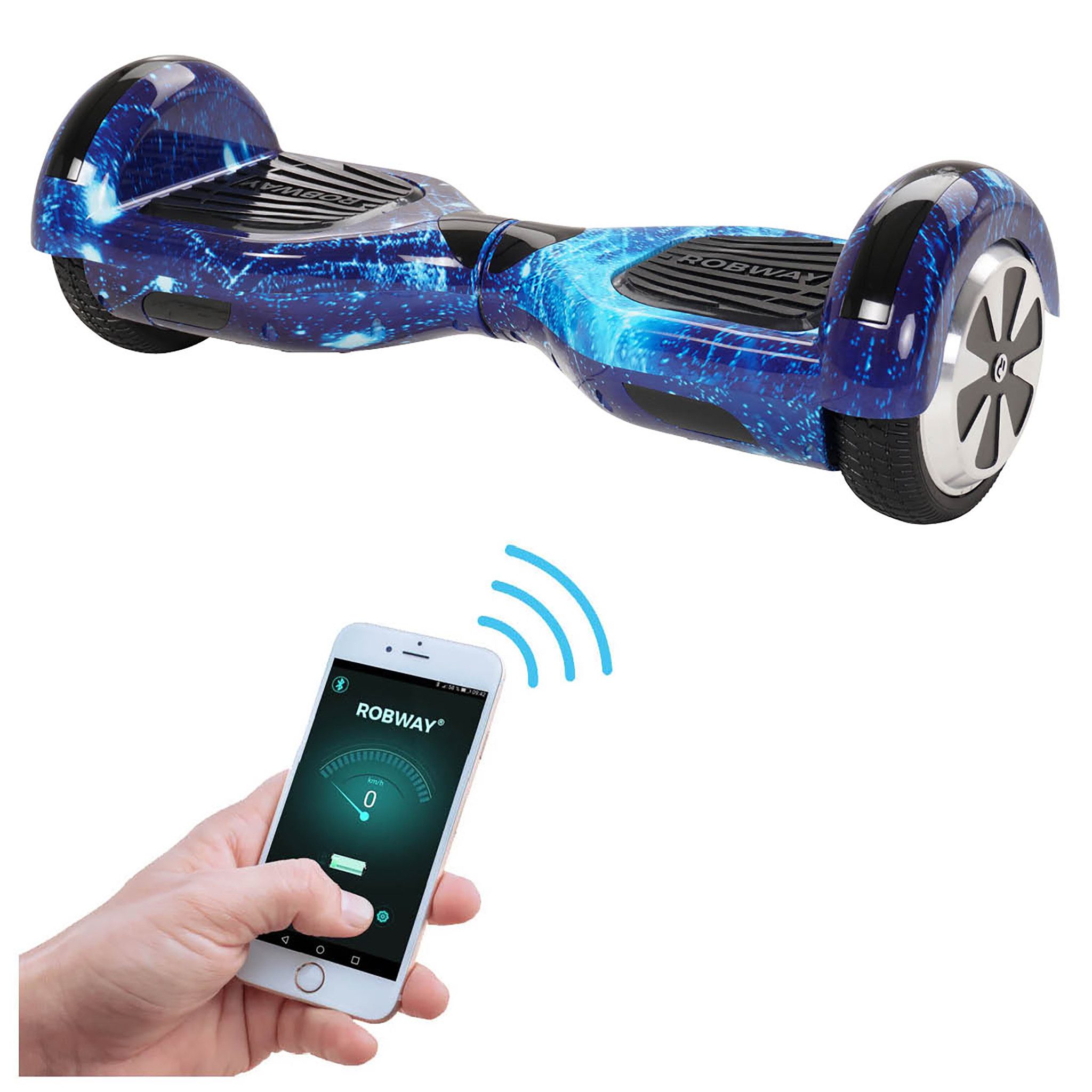 Robway Balance Scooter Hoverboard W1 inkl. Samsung Akku 6.5” inkl. integrierte Lautsprecher, 700,00 W, 15,00 km/h, (Hoverboard, Robway, Balance Scooter, Hoverboard für Kinder, 1 tlg., Hoverboard, Robway, Balance Scooter), Self-Balance-Scooter - Bluetooth - Robway App - LED - Gyrosensoren