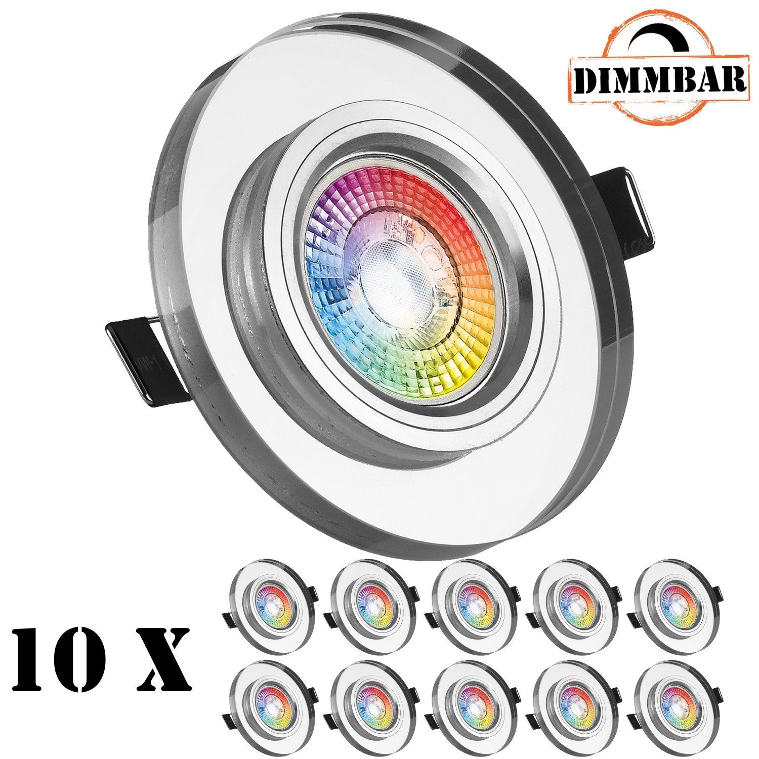 extra LED RGB in Set weiß von flach LED 10er Einbaustrahler LED mit Einbaustrahler LED 3W LEDANDO