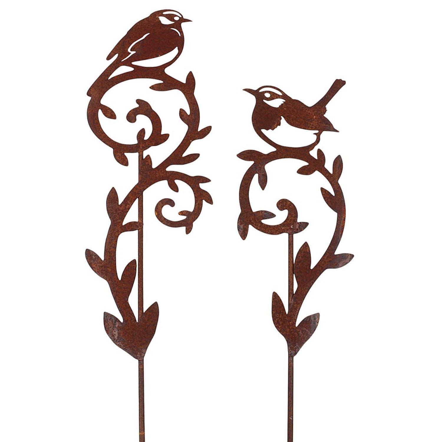 Macosa Home Gartenstecker Gartenstecker Vogel 2er Set Rost 45 cm Rostig Ech günstig online kaufen