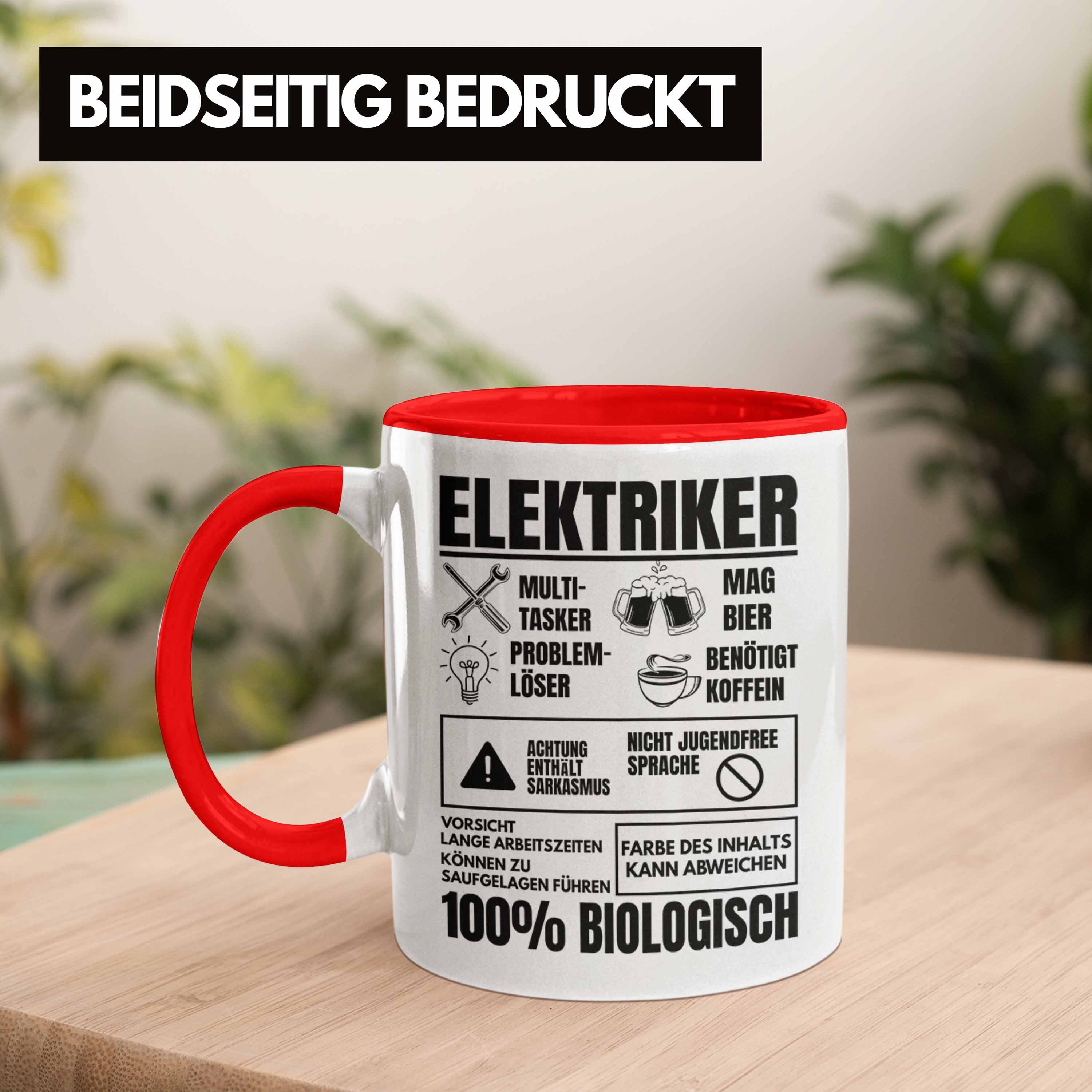 Spruch Rot Lustiger Elektromeister Tasse Trendation Trendation Elektriker Geschenkidee Tasse - Männer Multitasker Geschenk