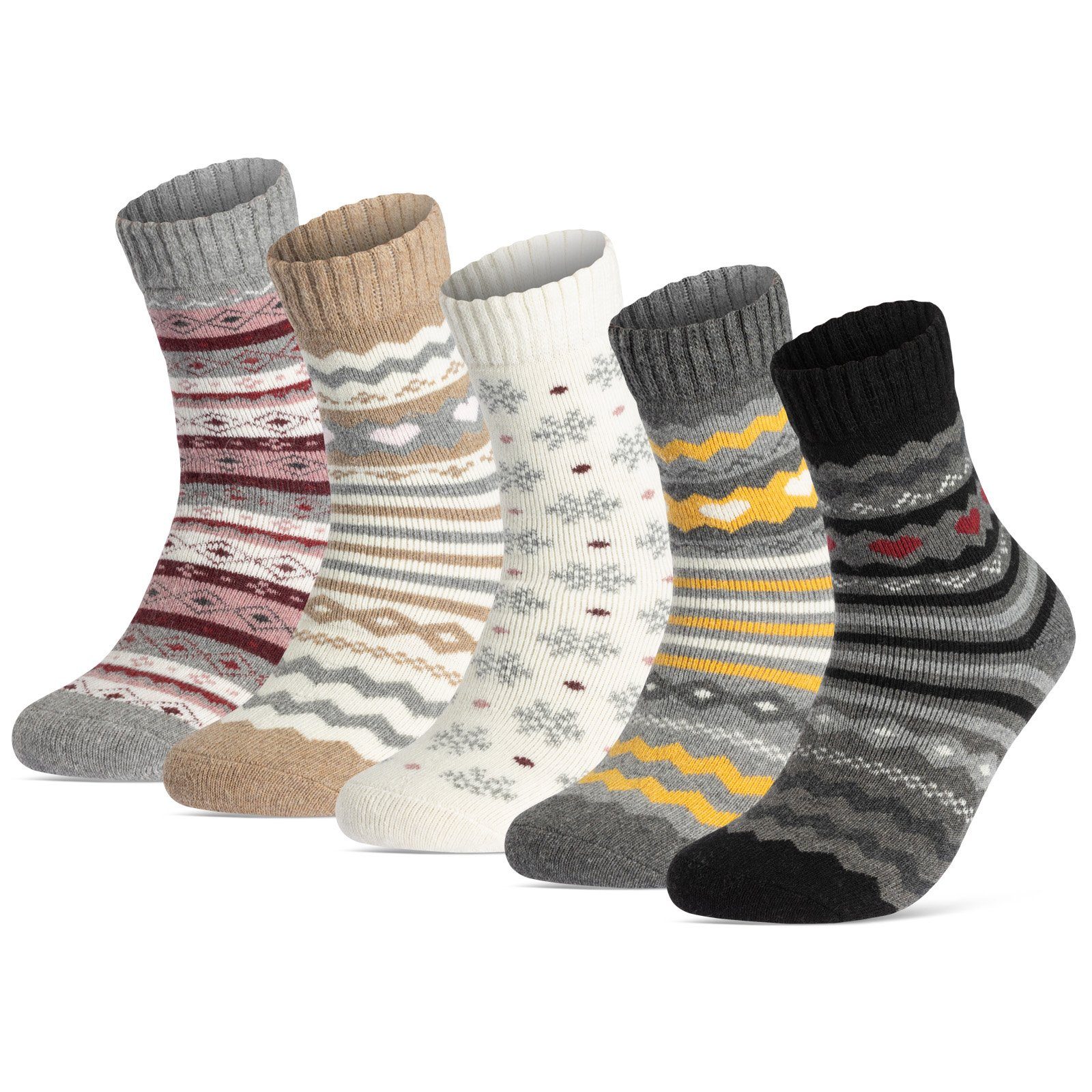 sockenkauf24 Thermosocken 5 Paar Damen THERMO Socken mit Wolle Innenfrottee günstig online kaufen