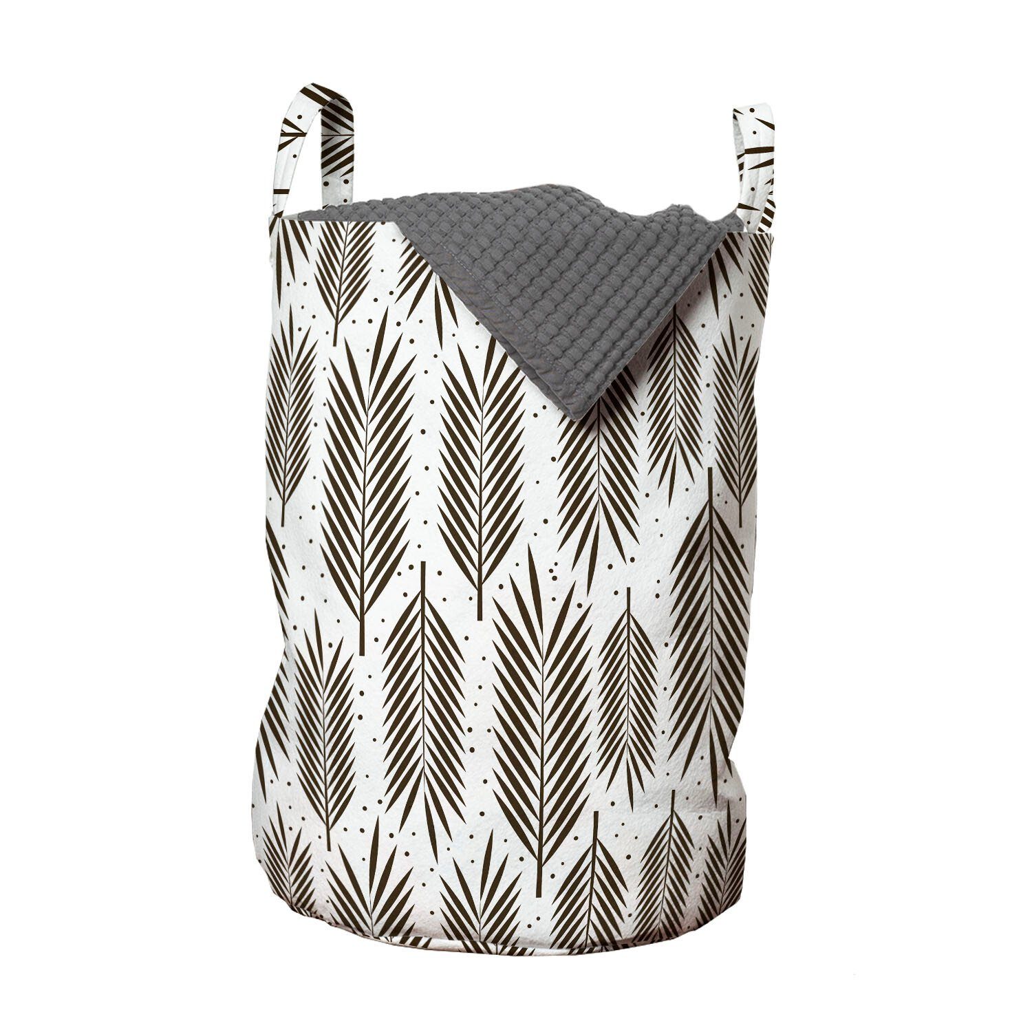 Abakuhaus Wäschesäckchen Wäschekorb mit Griffen Kordelzugverschluss für Waschsalons, Blatt Palm-Baum-Blätter