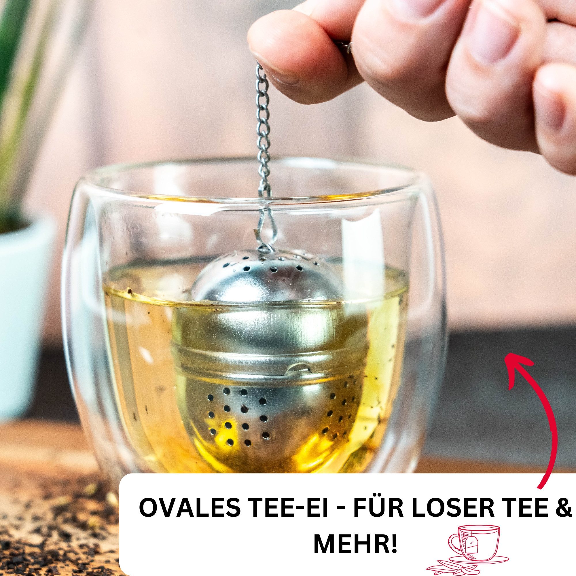 WESTMARK Teesieb Ei, Oval, Teatime, Rostfreier Edelstahl, ø 4 cm, 153622E1, Edelstahl