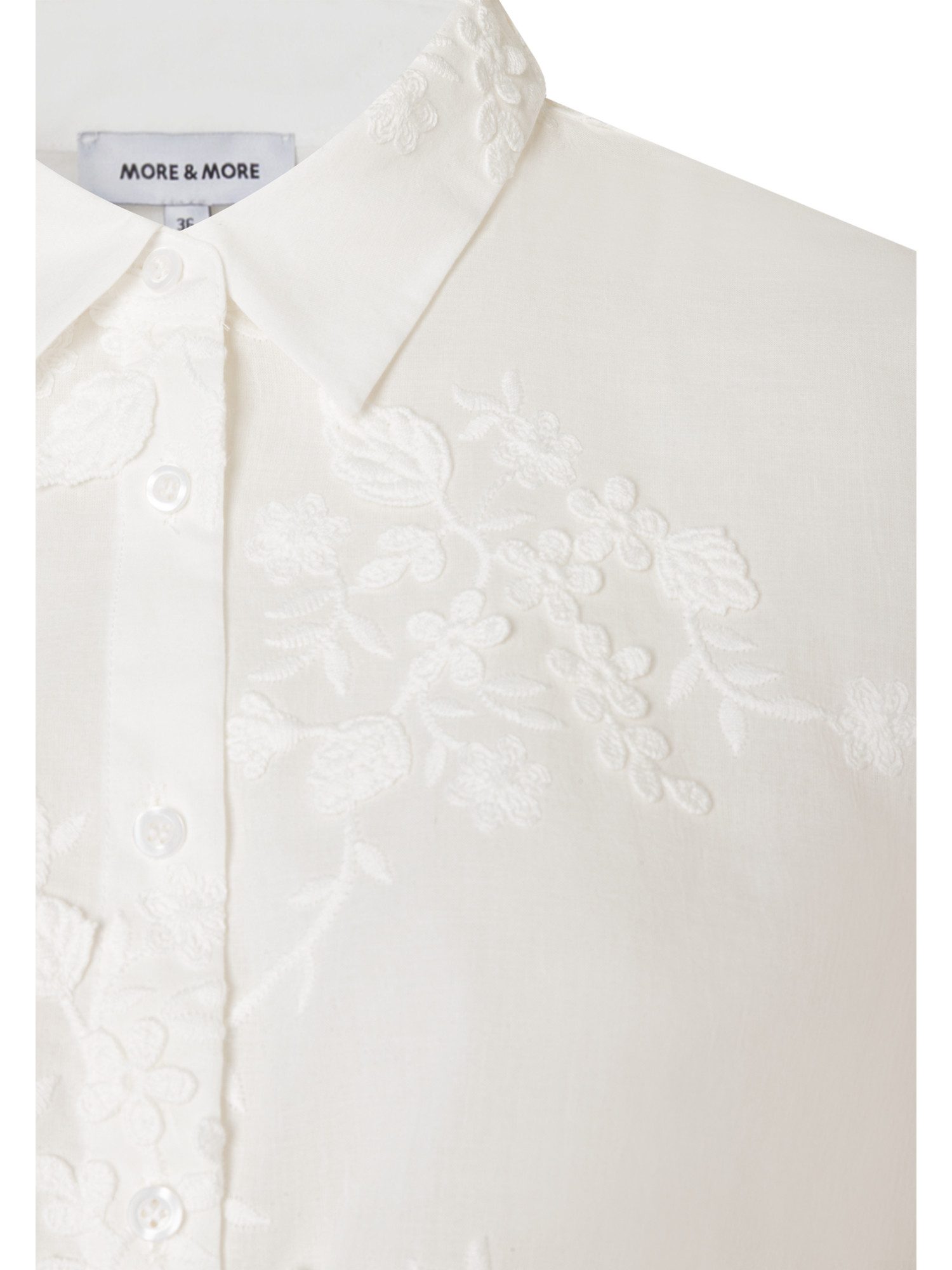 MORE&MORE Klassische Bluse bestickte Hemdbluse