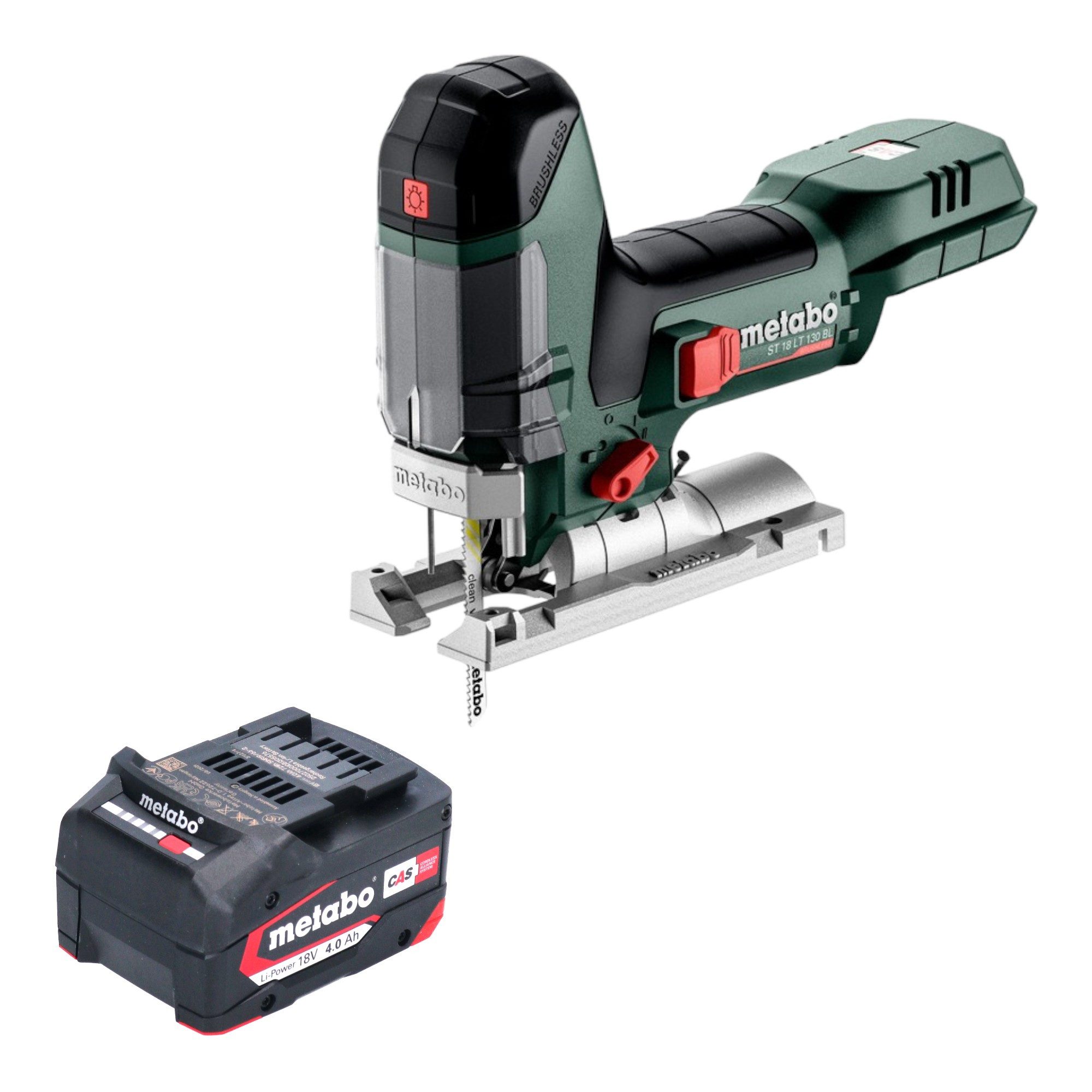 metabo Akku-Stichsäge ST 18 LT 130 BL 18 V 130 mm Brushless + 1x Akku 4,0 Ah