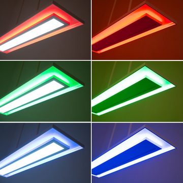 etc-shop LED Pendelleuchte, LED-Leuchtmittel fest verbaut, Kaltweiß, Warmweiß, Neutralweiß, Tageslichtweiß, Farbwechsel, Rot, Grün, Blau, LED Hängeleuchte Wohnzimmerlampe RGB Farbwechsel dimmbar CCT L 85 cm