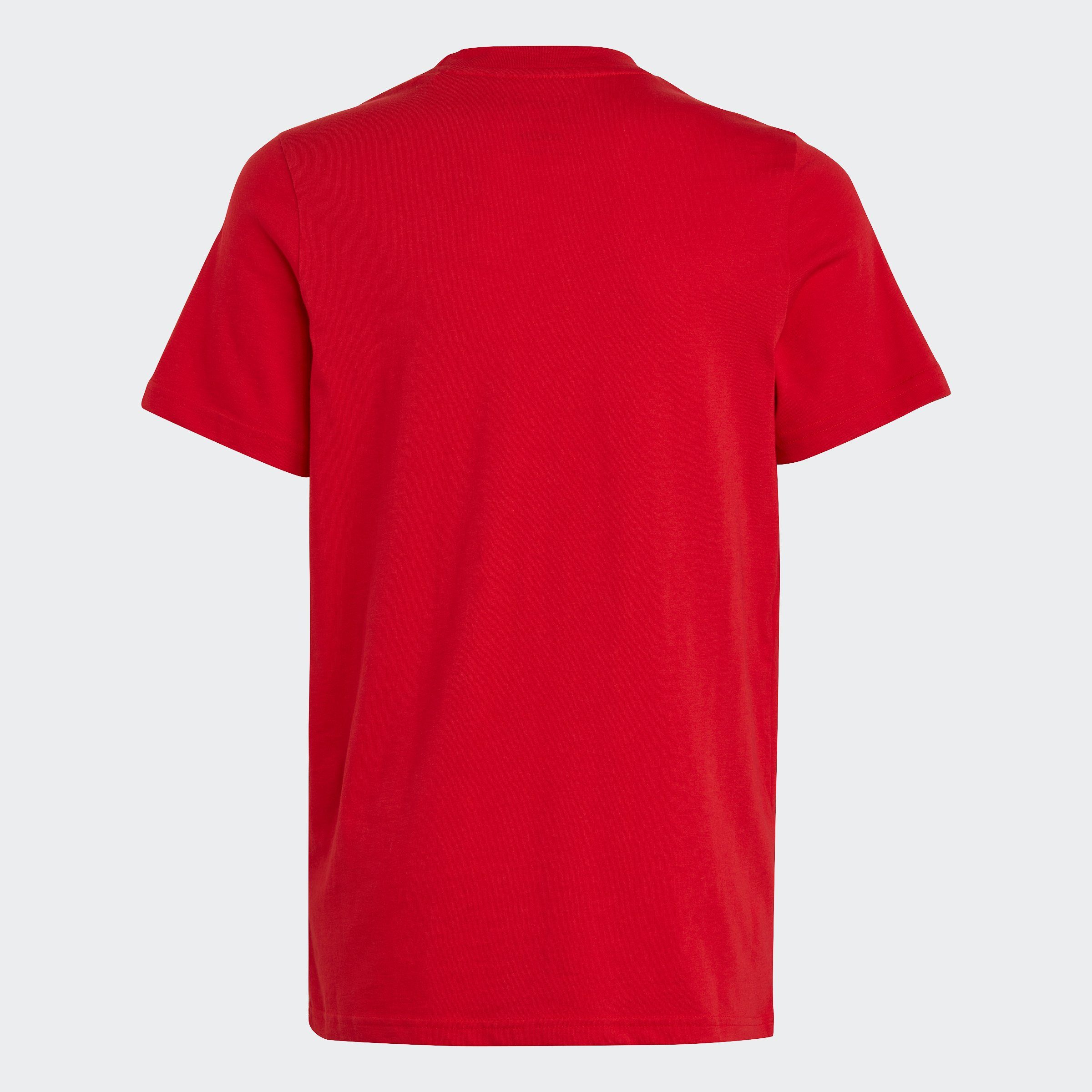 adidas Sportswear T-Shirt ESSENTIALS SMALL Scarlet LOGO COTTON / Better White