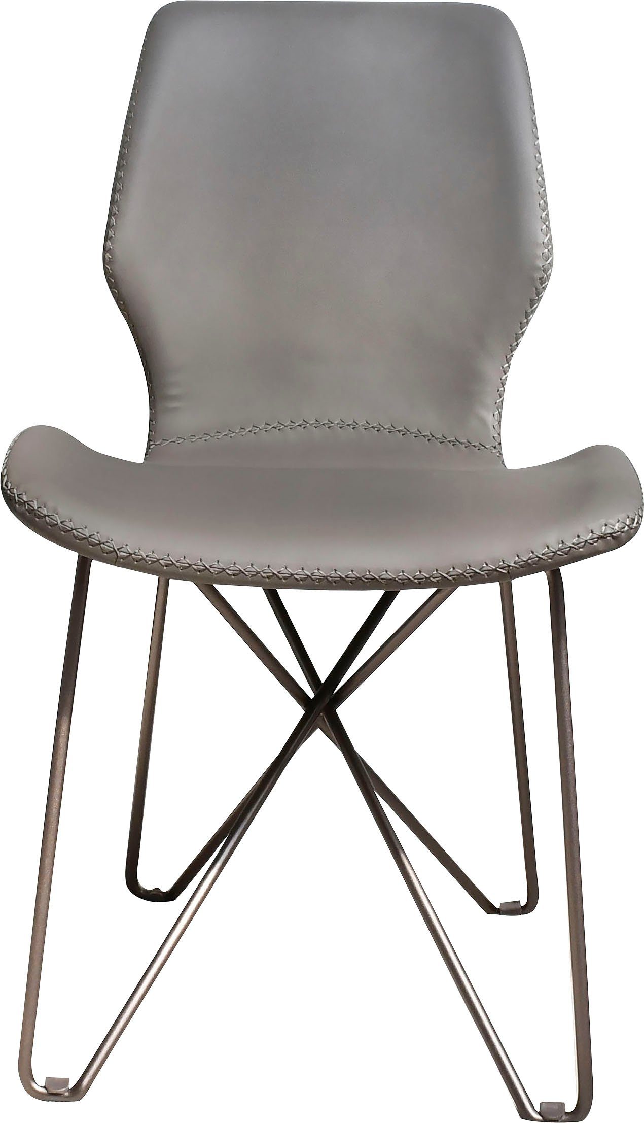 Leonique Esszimmerstuhl Layla, Esszimmerstuhl, grau, Schalenstuhl, schwarze Rohrbeine, modern