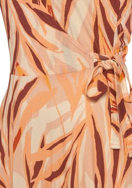 LASCANA Jerseykleid mit V-Ausschnitt in Wickeloptik, Sommerkleid im Alloverprint