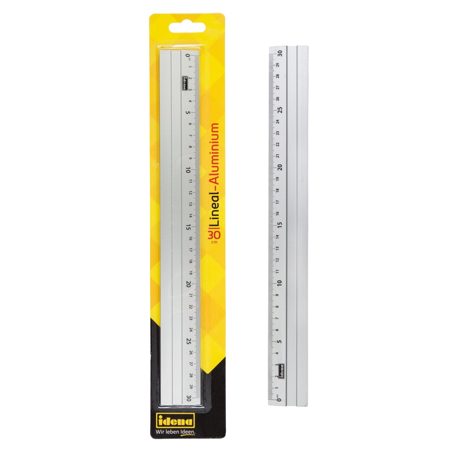 Idena Lineal Idena 602122 - Aluminium-Lineal mit 30 cm Länge, Millimeter- und Zenti