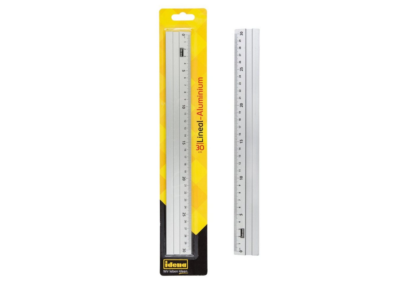 Idena Lineal Idena 602122 - Aluminium-Lineal mit 30 cm Länge, Millimeter- und Zenti