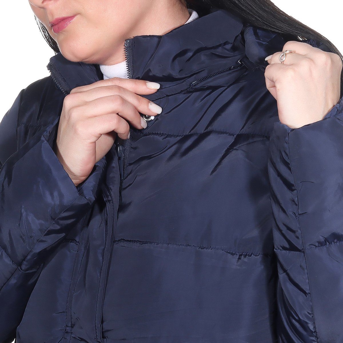 Aurela Damenmode Steppmantel Longmantel gefütterter Damen Wintermantel Teddyfell, abnehmbare Kapuze, in großen Größen erhältlich