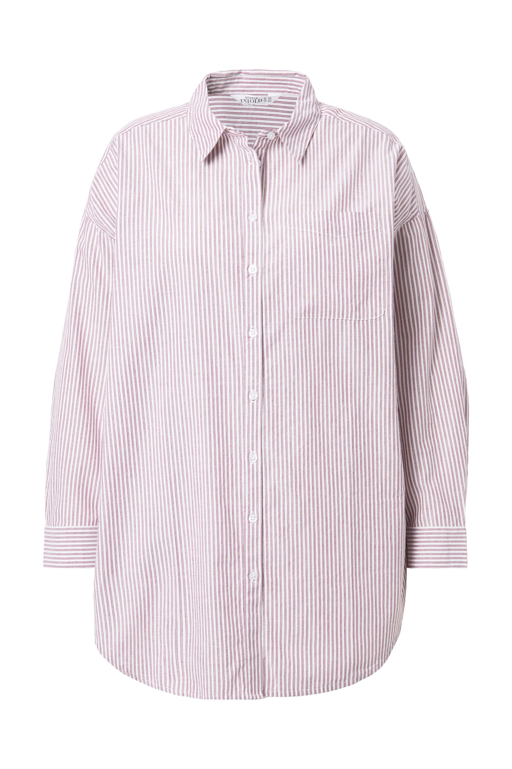 Studio Untold Hemdbluse Streifenhemd oversized Glitzerstreifen Langarm günstig online kaufen