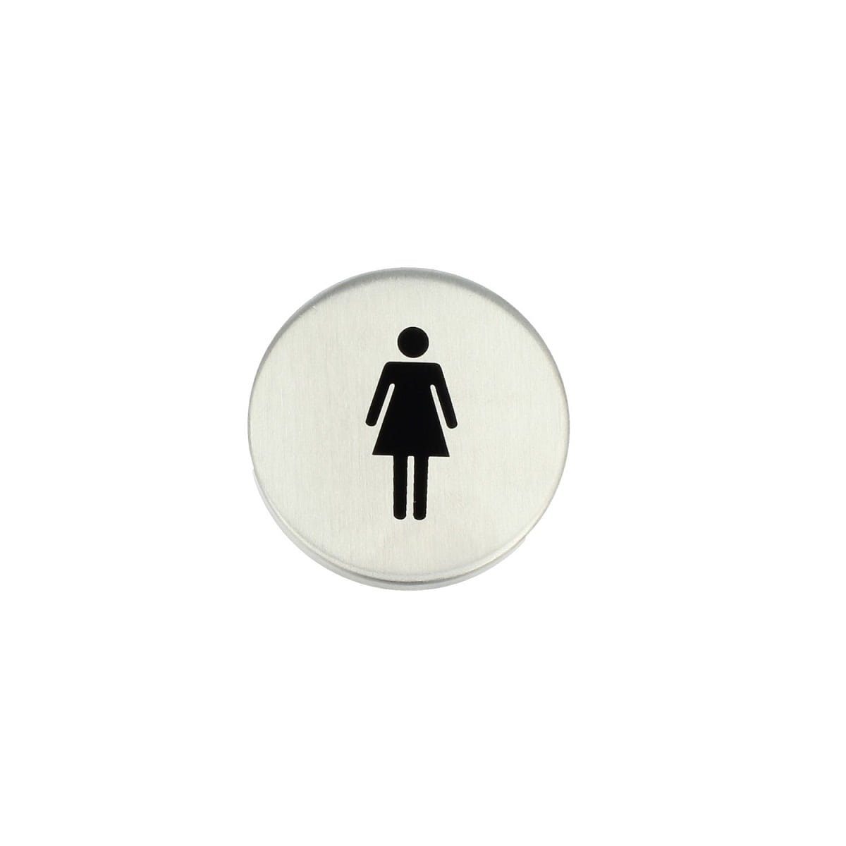 MS Beschläge Möbelbeschlag Piktogramm WC Edelstahl matt gebürstet ø 50 mm