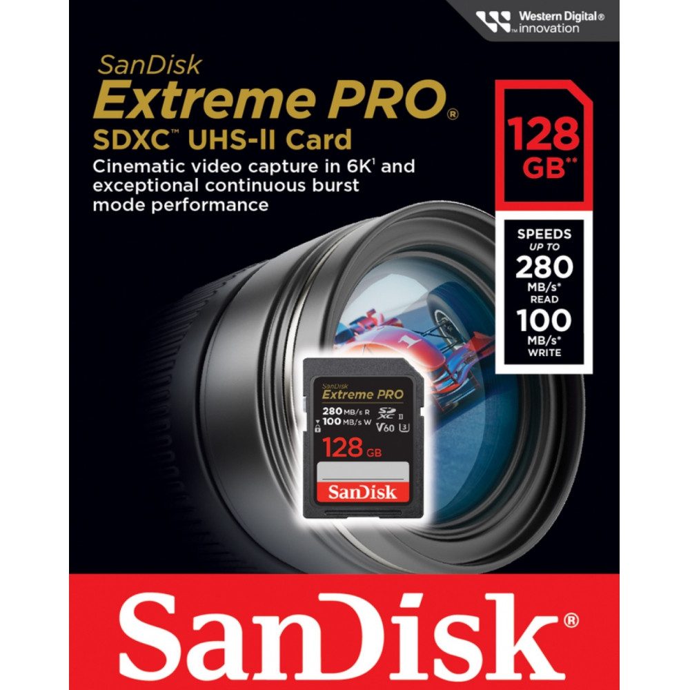 Sandisk Extreme PRO SDXC 128 GB - Speicherkarte - schwarz Speicherkarte (128 GB)